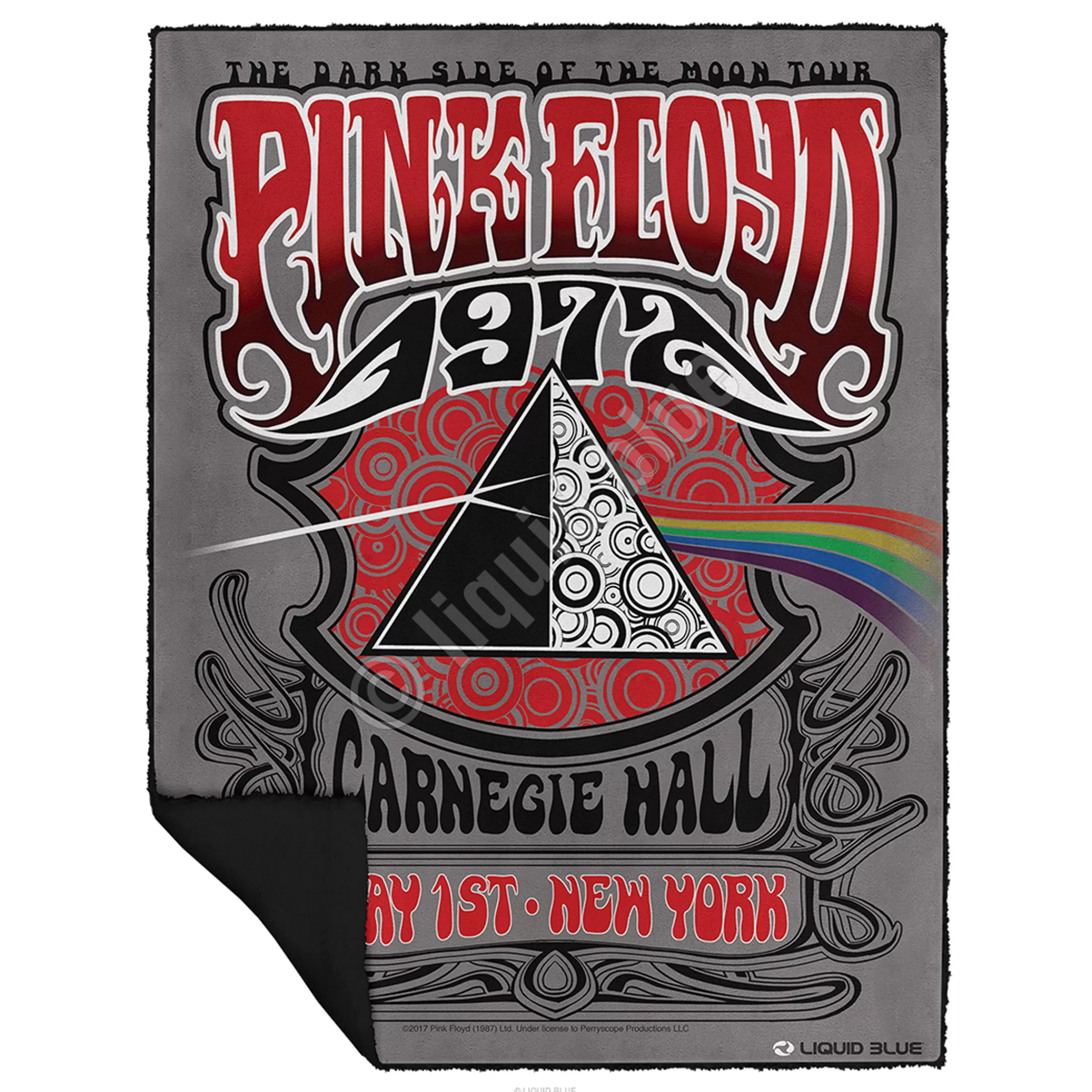 Pink Floyd<Liquid Blue Carnegie Hall Fleece Throw Blanket