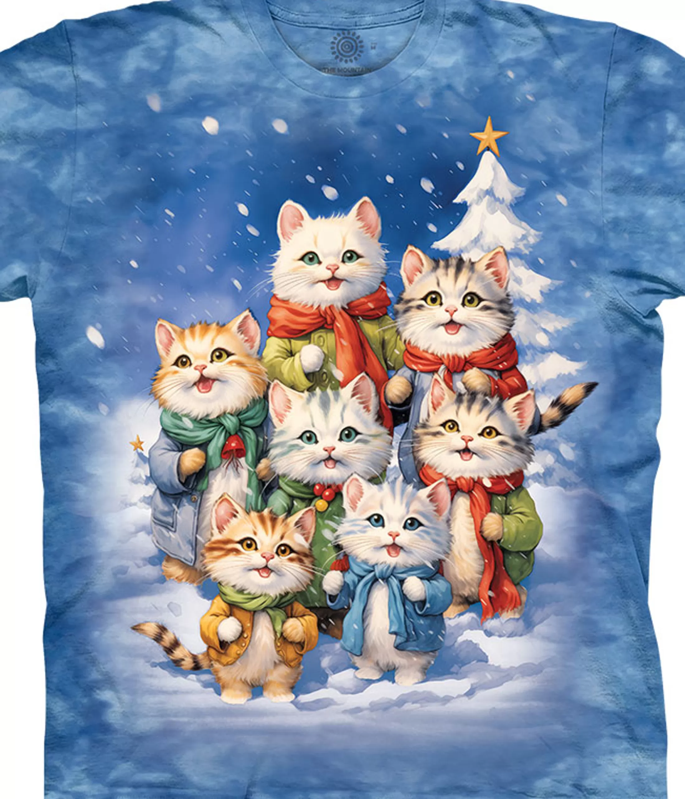 T-Shirt<Liquid Blue Caroling Cats Tie-Dye T-Shirt