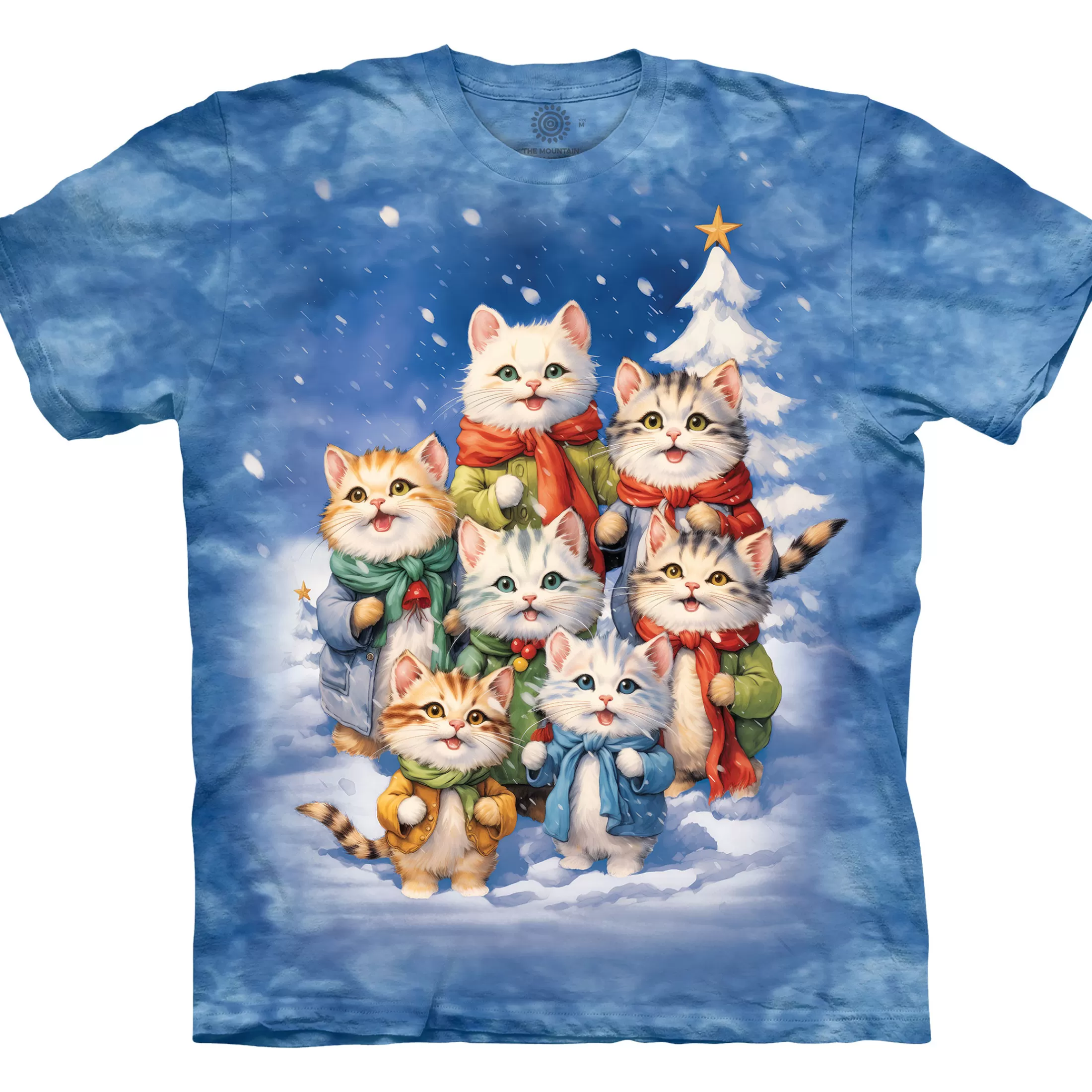 T-Shirt<Liquid Blue Caroling Cats Tie-Dye T-Shirt