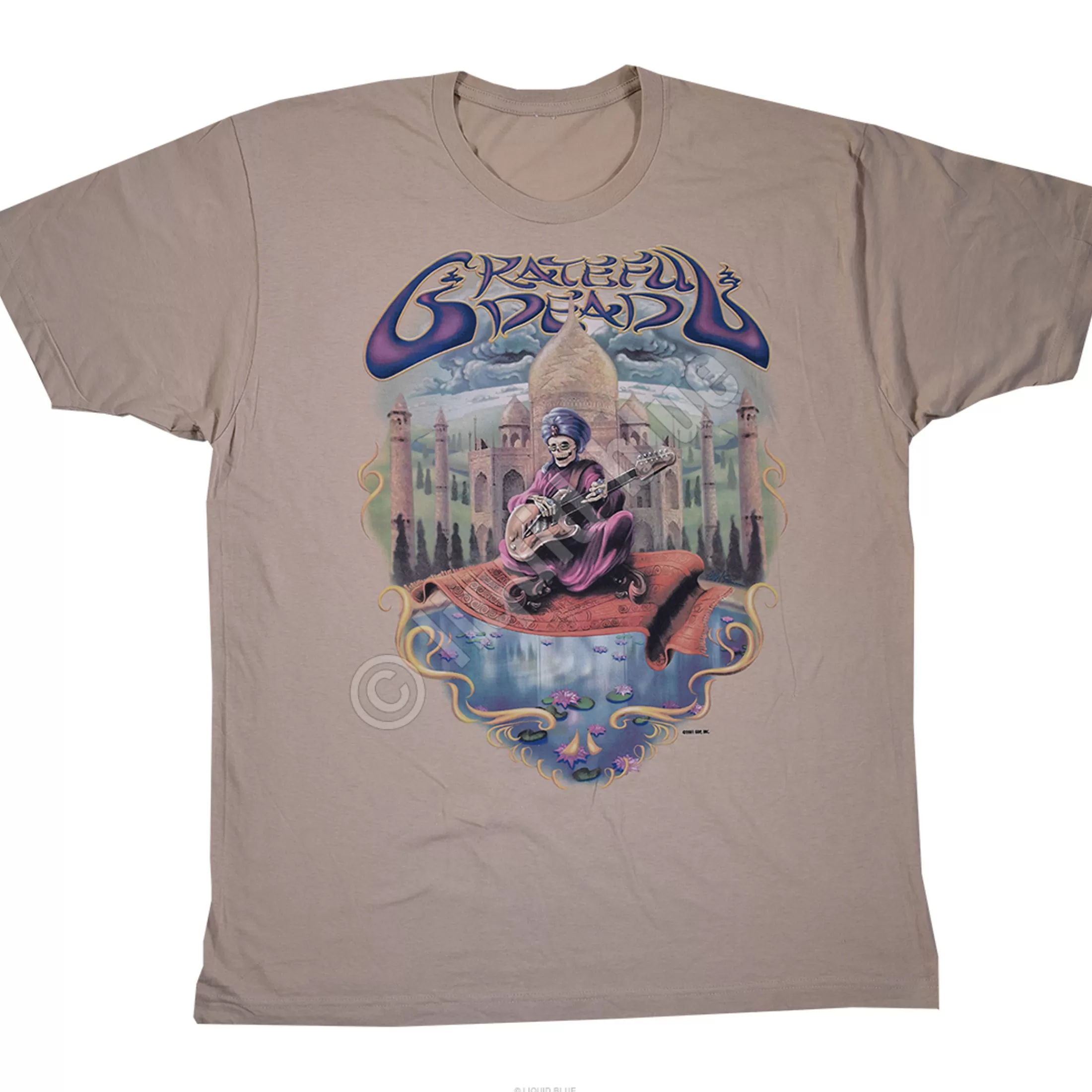 T-Shirt | Grateful Dead<Liquid Blue Carpet Ride Tan Athletic T-Shirt