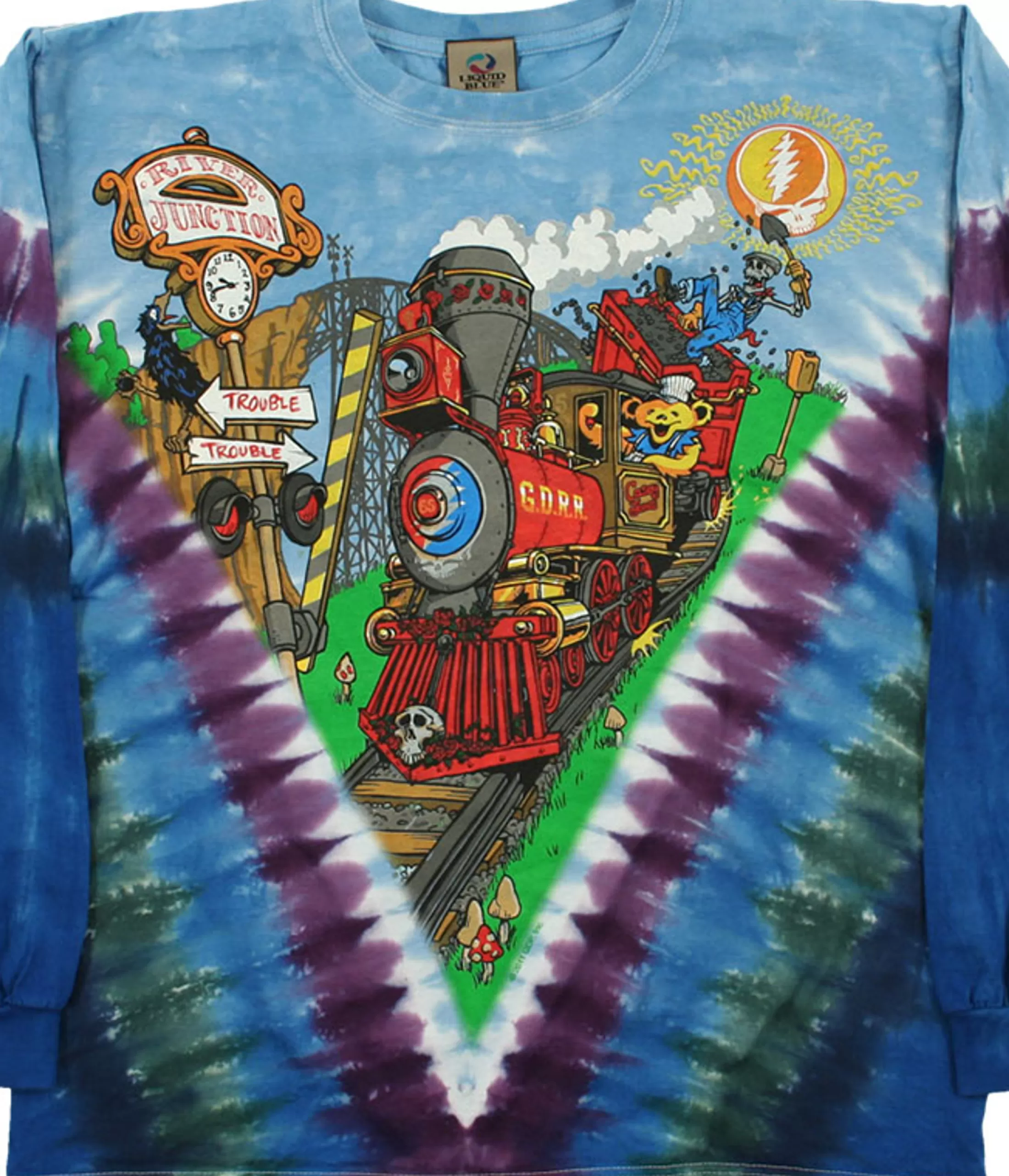 Long Sleeve | Grateful Dead<Liquid Blue Casey Jones Tie-Dye Long Sleeve T-Shirt