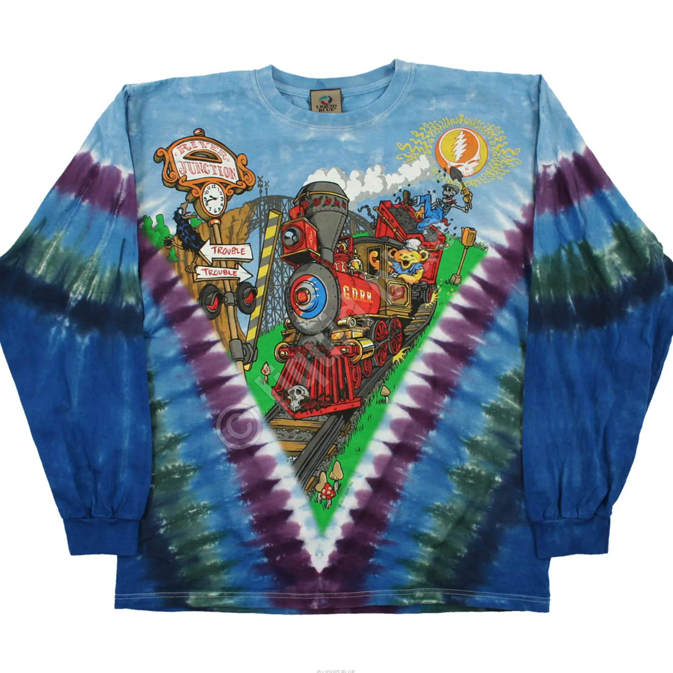 Long Sleeve | Grateful Dead<Liquid Blue Casey Jones Tie-Dye Long Sleeve T-Shirt