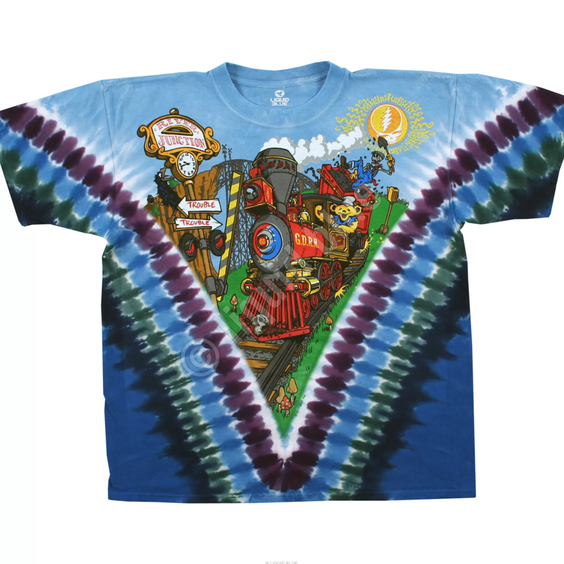 T-Shirt | Grateful Dead<Liquid Blue Casey Jones Tie-Dye T-Shirt