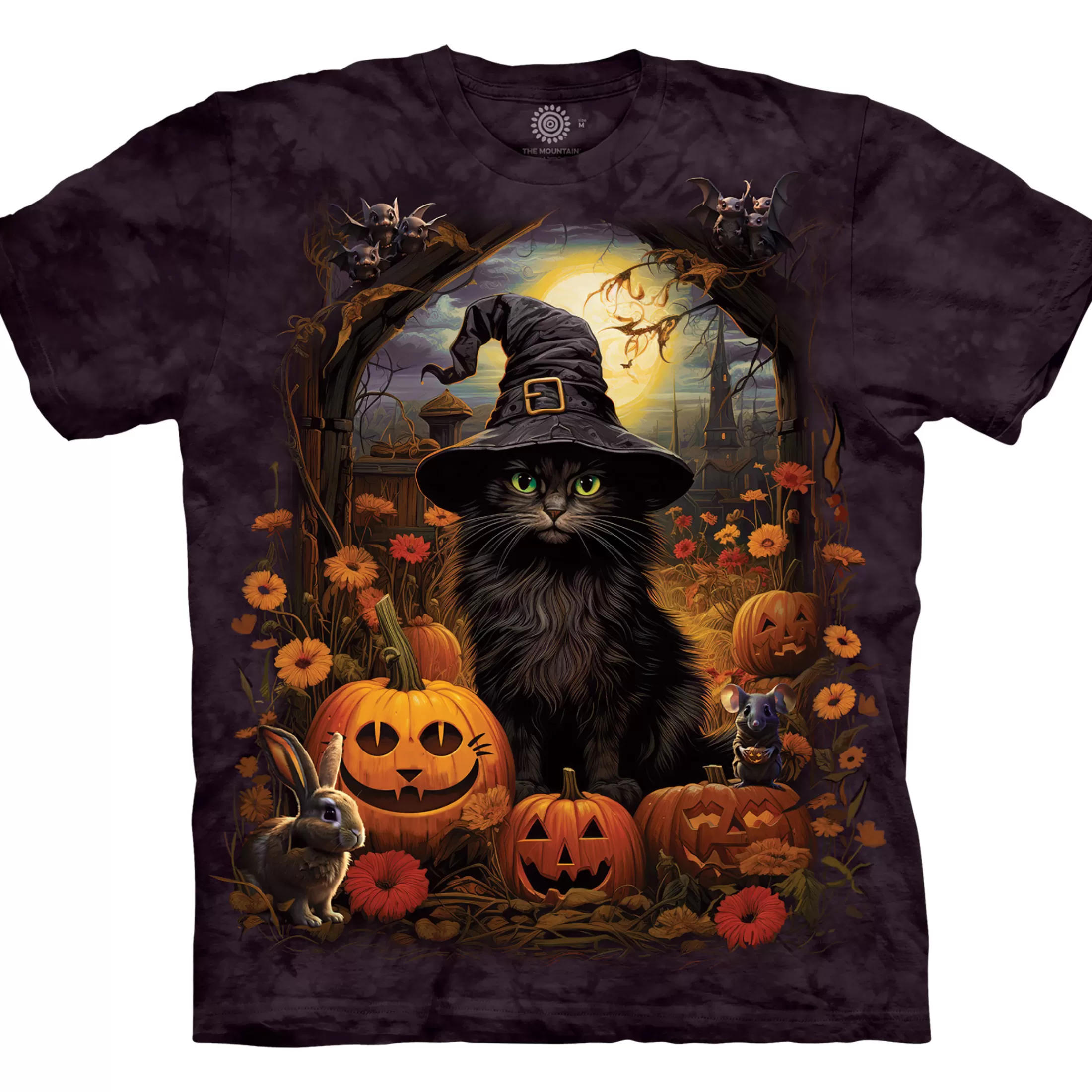 T-Shirt | Halloween<Liquid Blue Cat Witch Classic Cotton T-Shirt