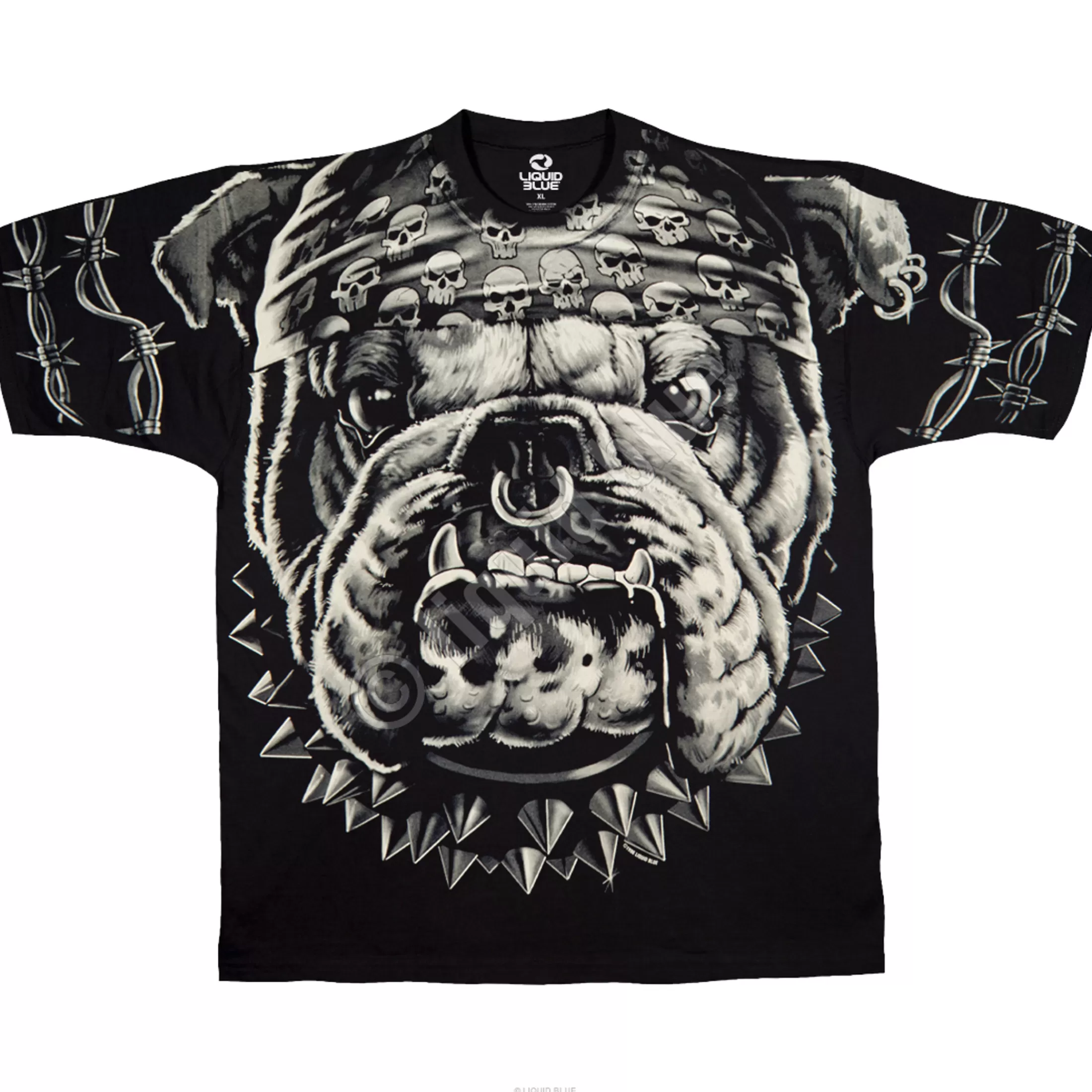 T-Shirt | Biker<Liquid Blue Cats Suck Bulldog Black T-Shirt