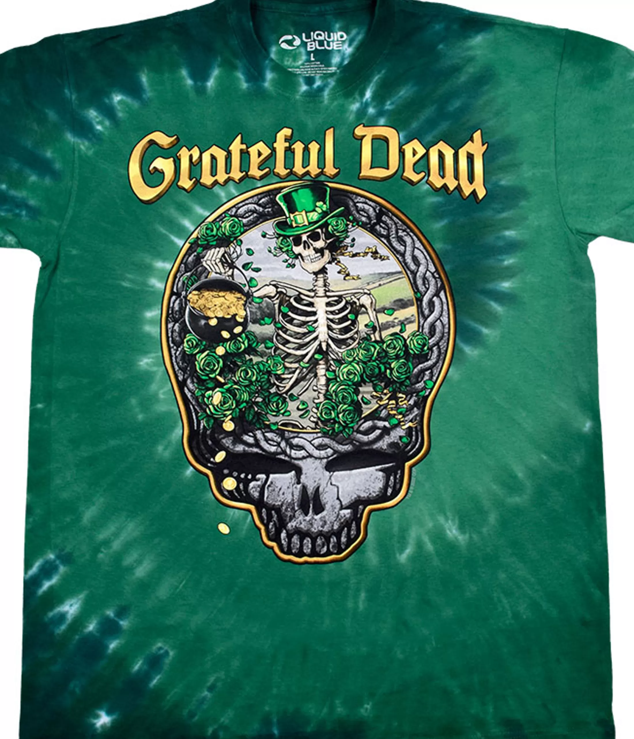 Grateful Dead<Liquid Blue Celtic Bertha Tie-Dye T-Shirt