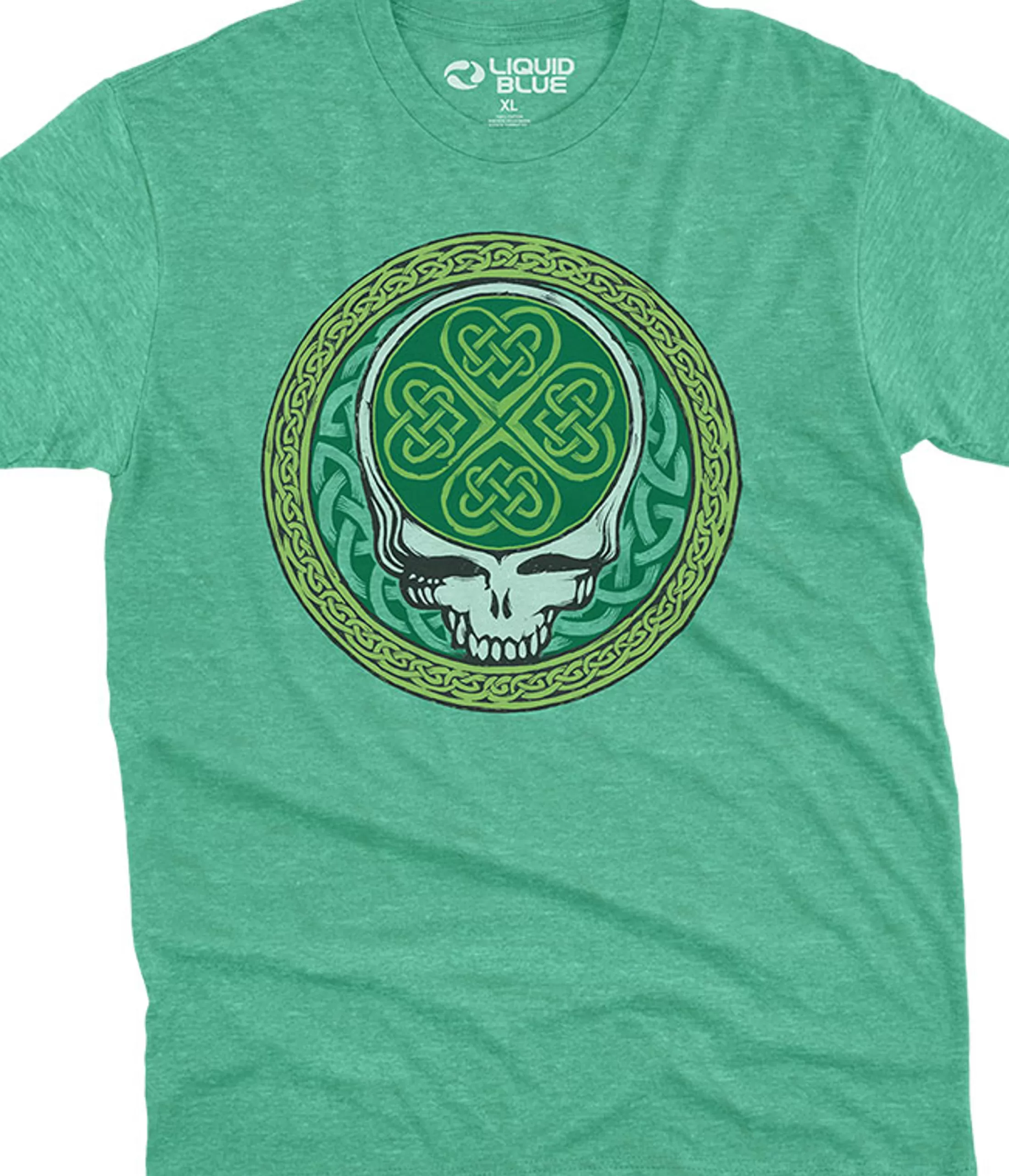 Poly-Cotton T-Shirt | Grateful Dead<Liquid Blue Celtic Shamrock SYF Poly Cotton Heather Green T-Shirt