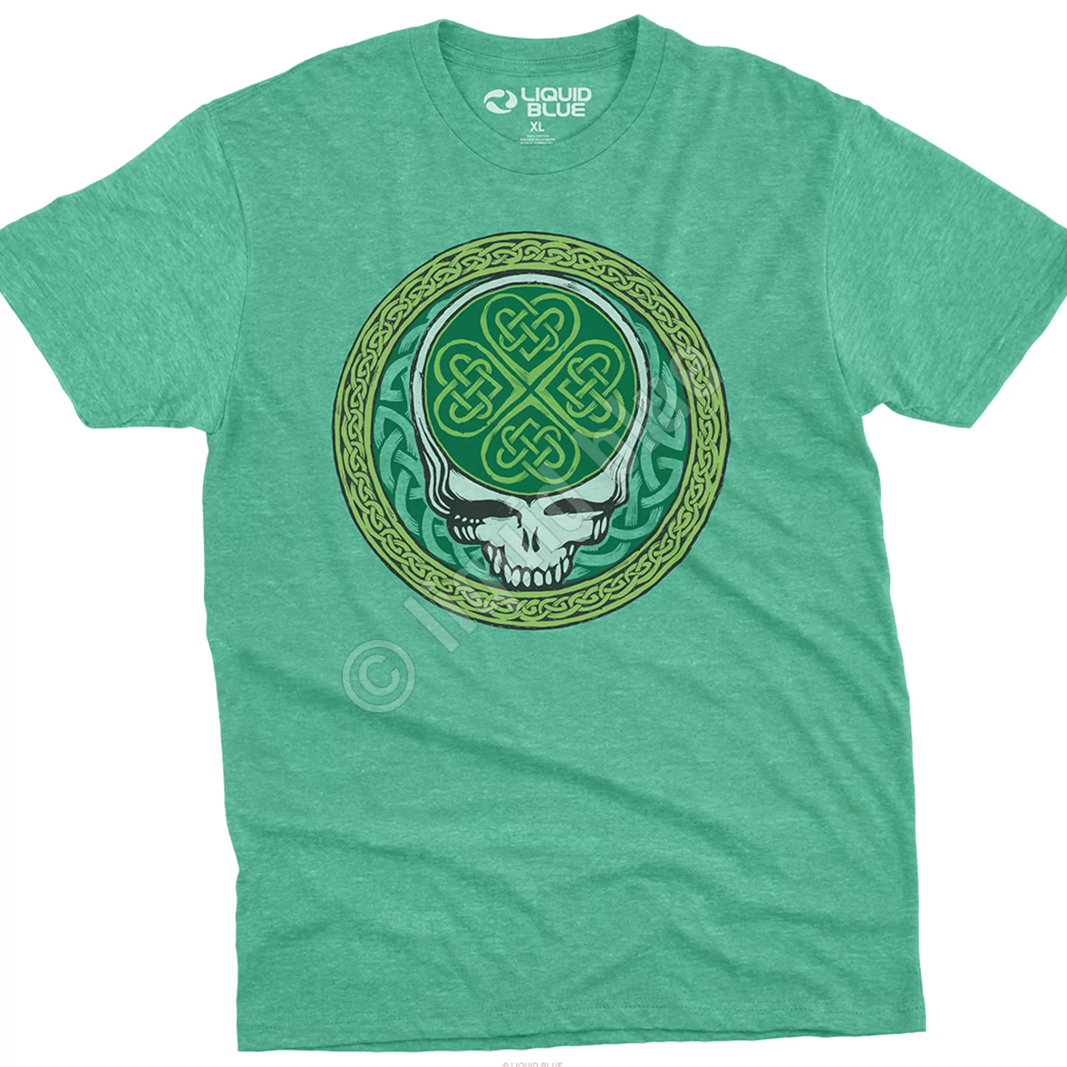 Poly-Cotton T-Shirt | Grateful Dead<Liquid Blue Celtic Shamrock SYF Poly Cotton Heather Green T-Shirt