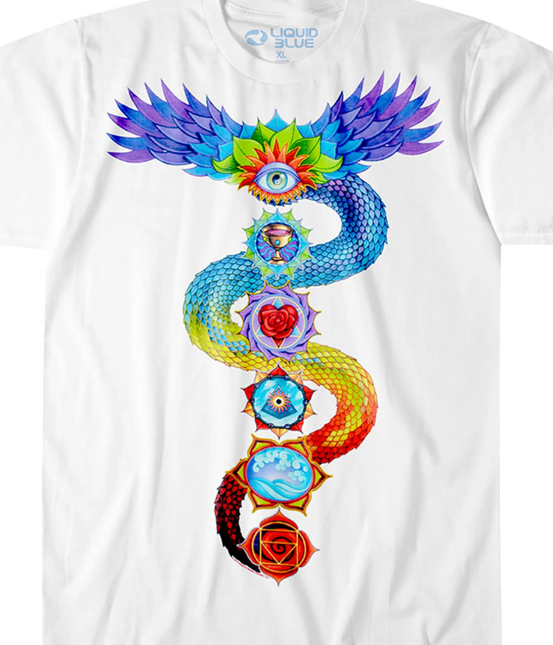 T-Shirt | Light Fantasy<Liquid Blue Chakra White Athletic T-Shirt