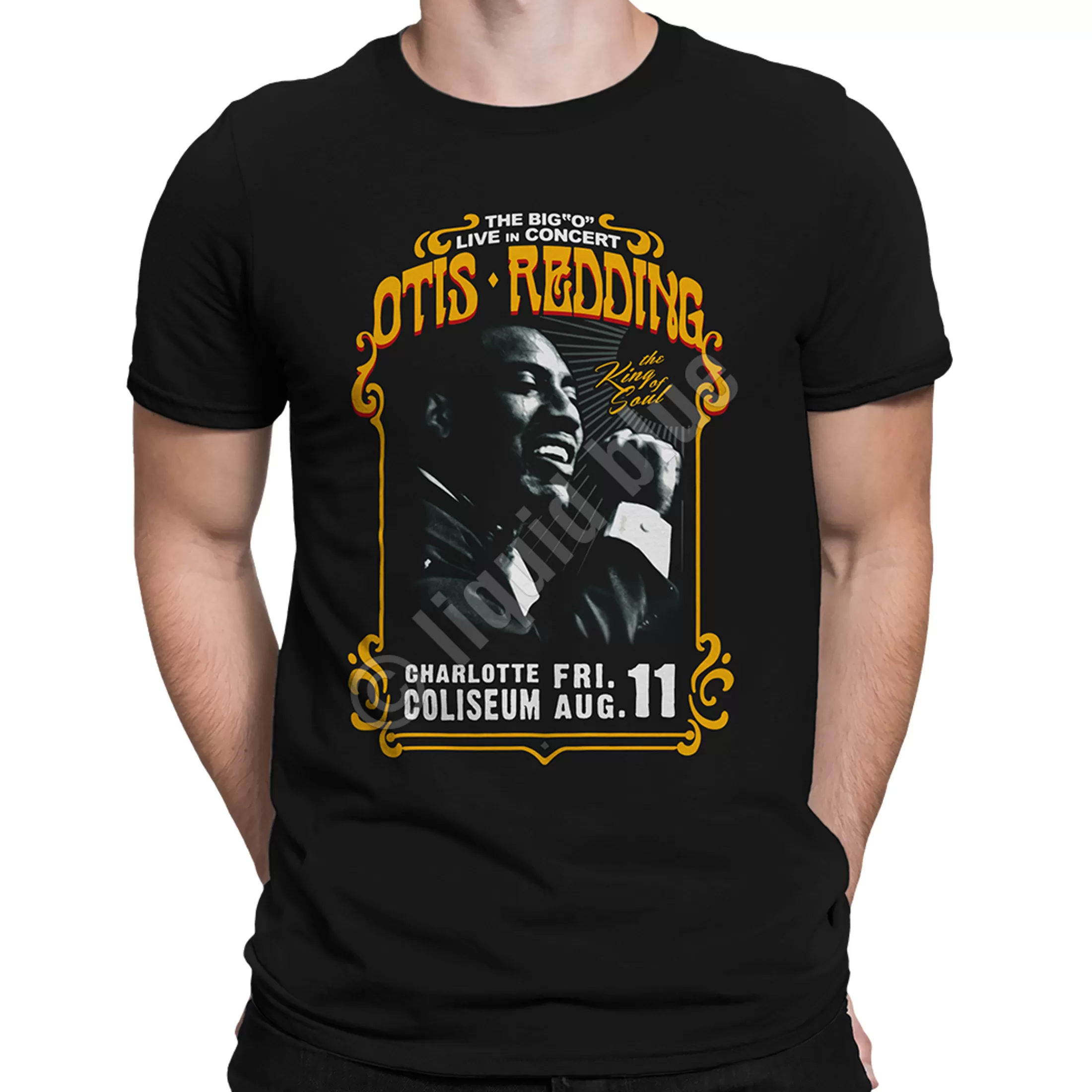 Athletic T-Shirt | Otis Redding<Liquid Blue Charlotte Coliseum Black Athletic T-Shirt