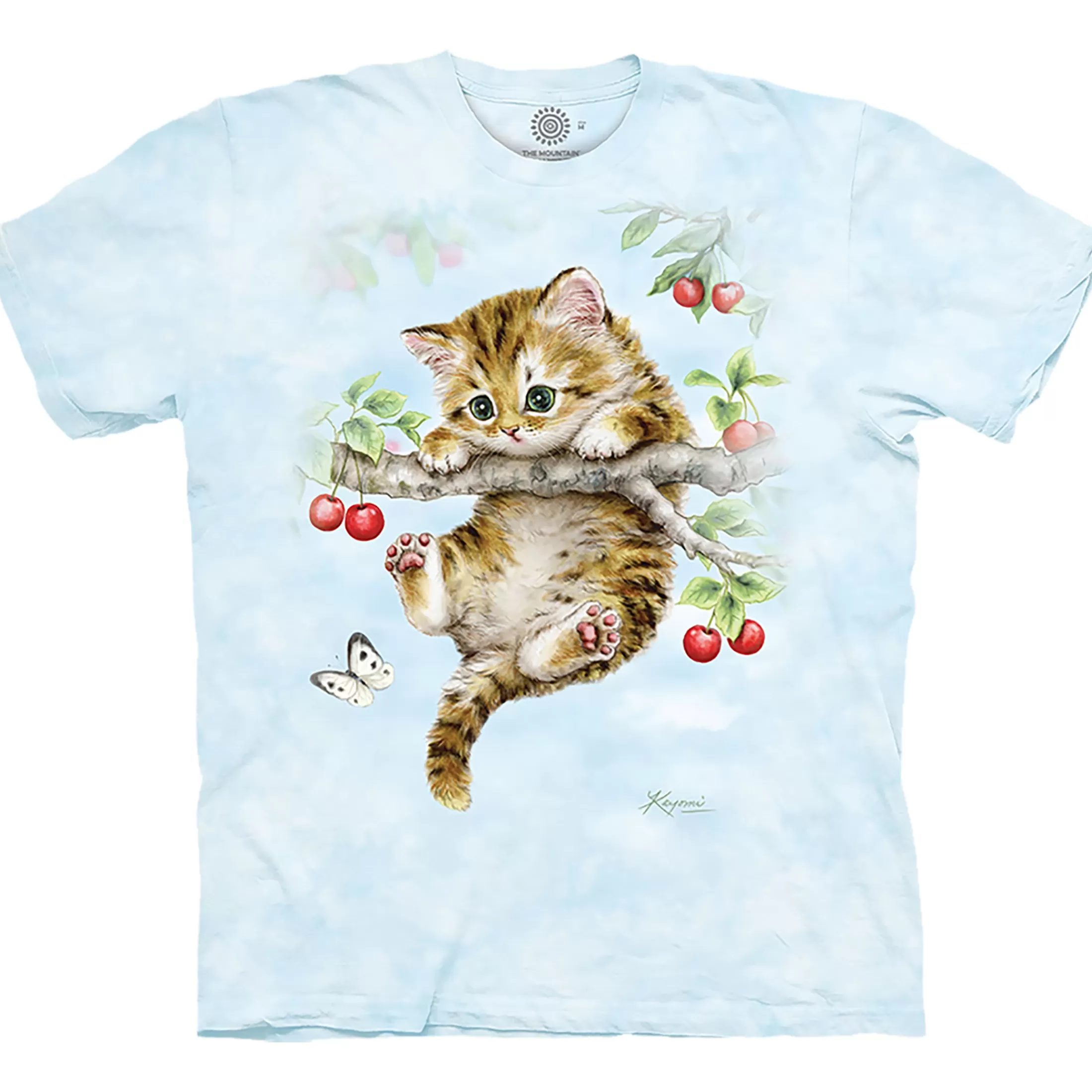 T-Shirt | Pets<Liquid Blue Cherry Kitten Classic Cotton T-Shirt