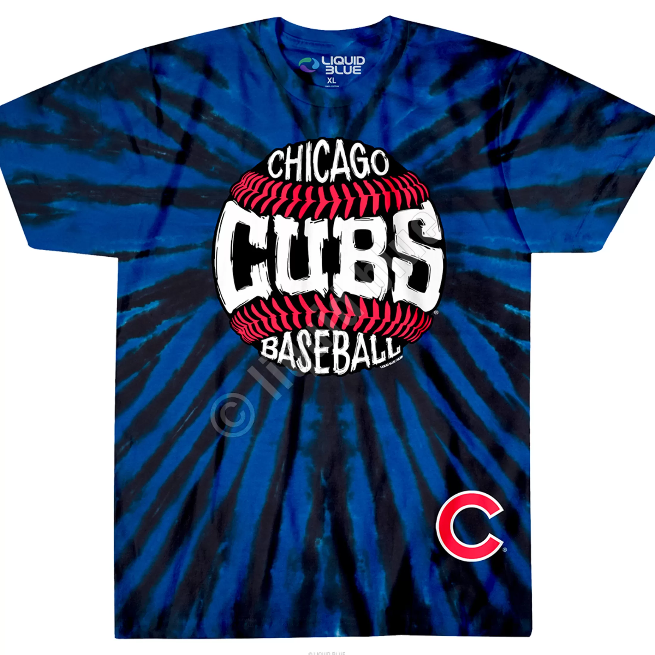 T-Shirt | Chicago Cubs<Liquid Blue Chicago Cubs Burst Tie-Dye T-Shirt