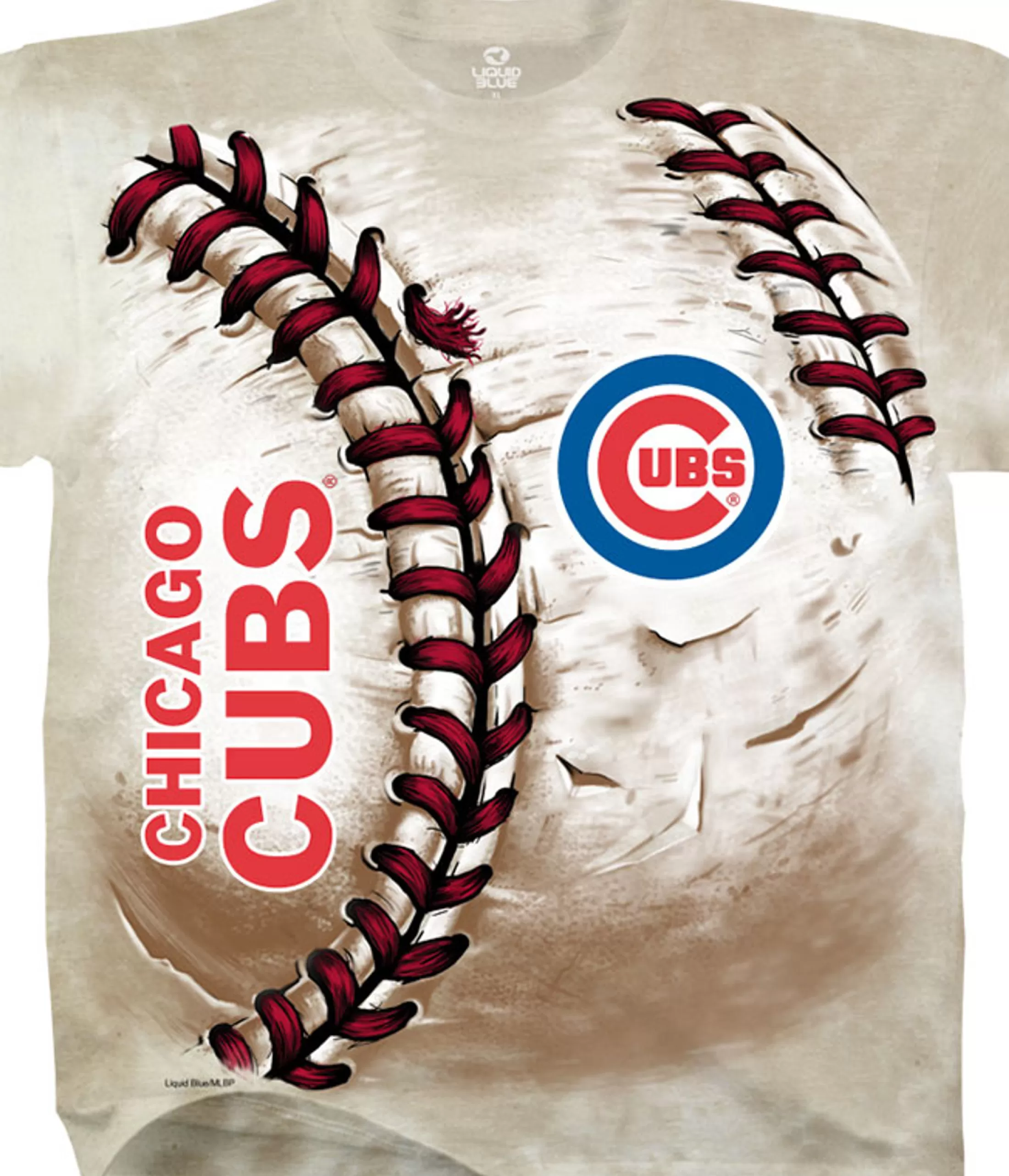 T-Shirt | Chicago Cubs<Liquid Blue Chicago Cubs Hardball Tie-Dye T-Shirt