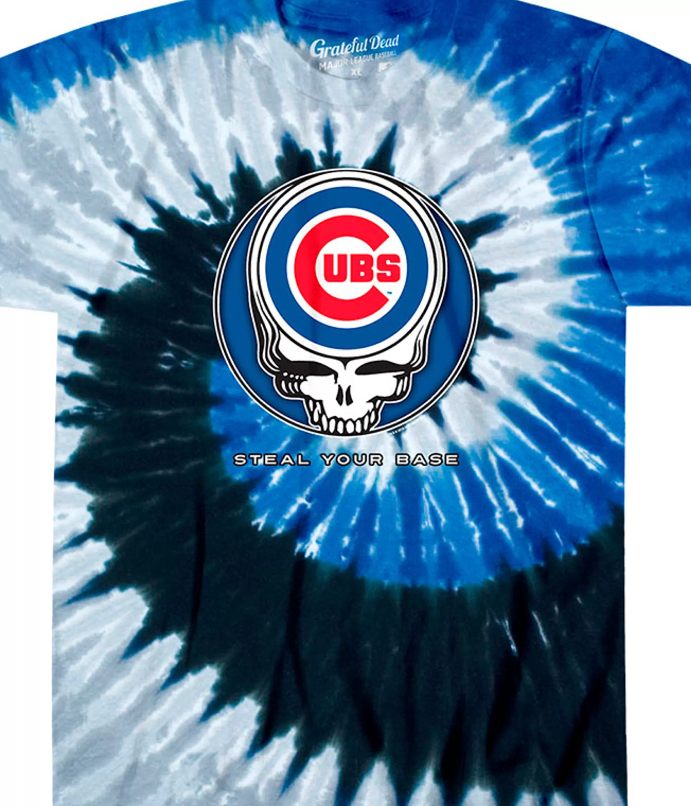 T-Shirt | Chicago Cubs<Liquid Blue Chicago Cubs Steal Your Base Tie-Dye T-Shirt