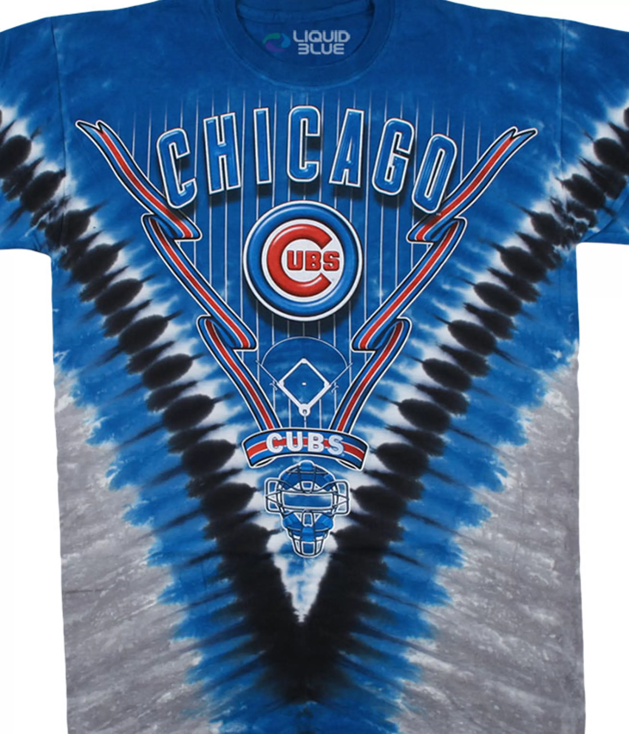 T-Shirt | Chicago Cubs<Liquid Blue Chicago Cubs V Tie-Dye T-Shirt