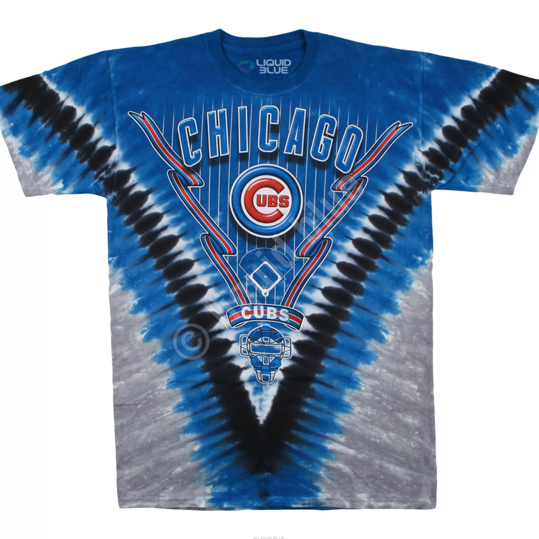 T-Shirt | Chicago Cubs<Liquid Blue Chicago Cubs V Tie-Dye T-Shirt