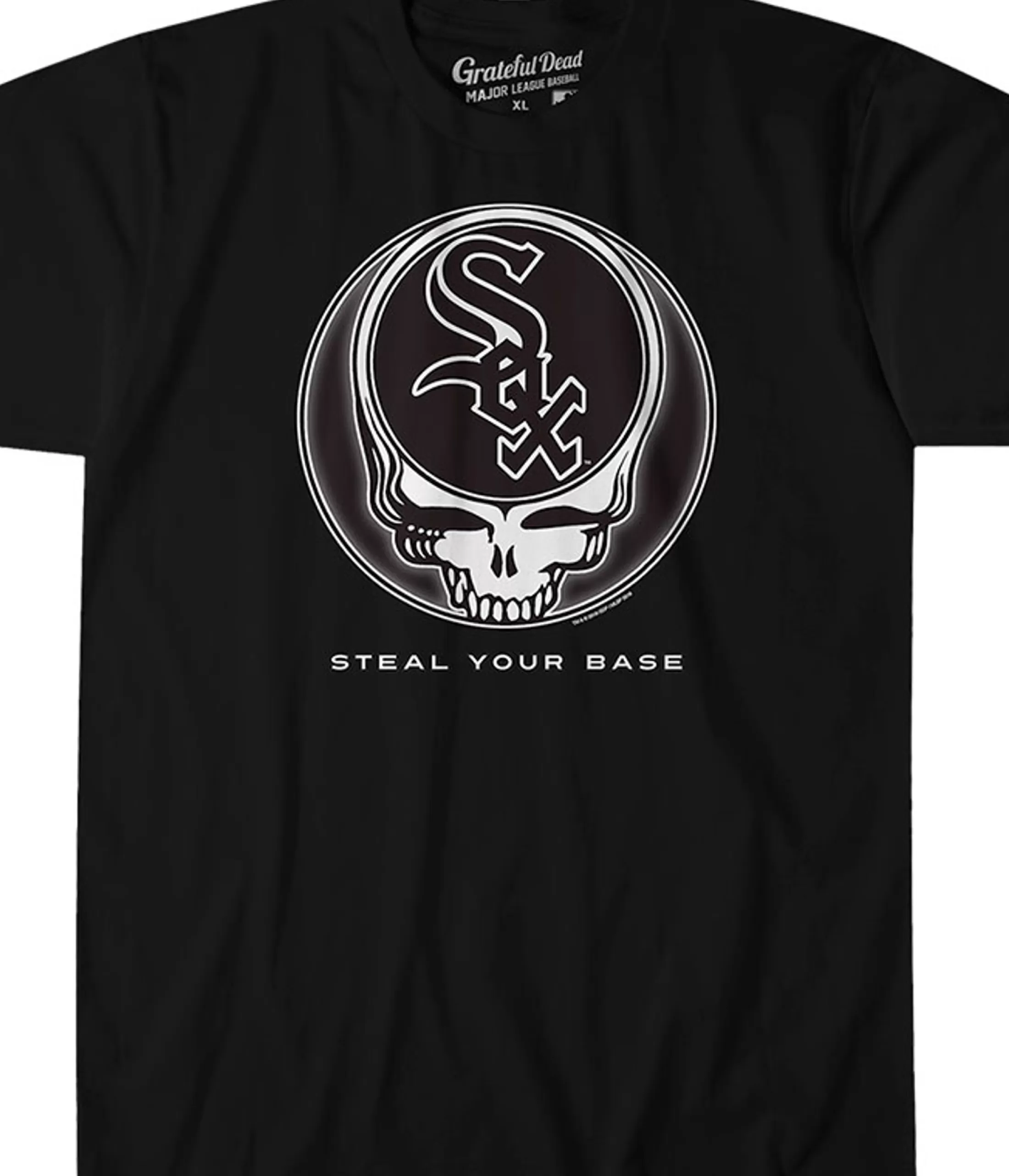 Athletic T-Shirt | Chicago White Sox<Liquid Blue Chicago White Sox Steal Your Base Black Athletic T-Shirt