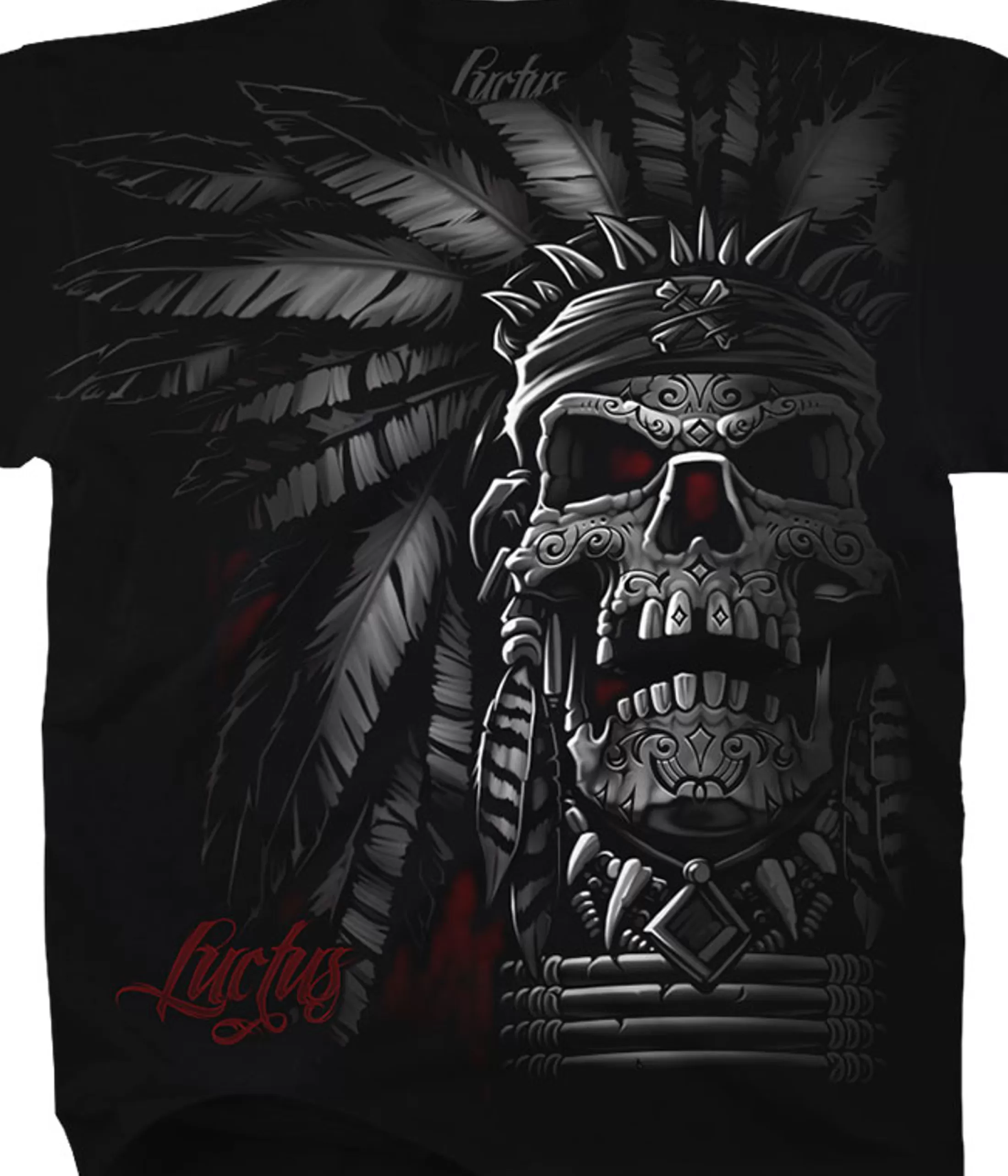 T-Shirt | Luctus<Liquid Blue Chief Skull Black T-Shirt