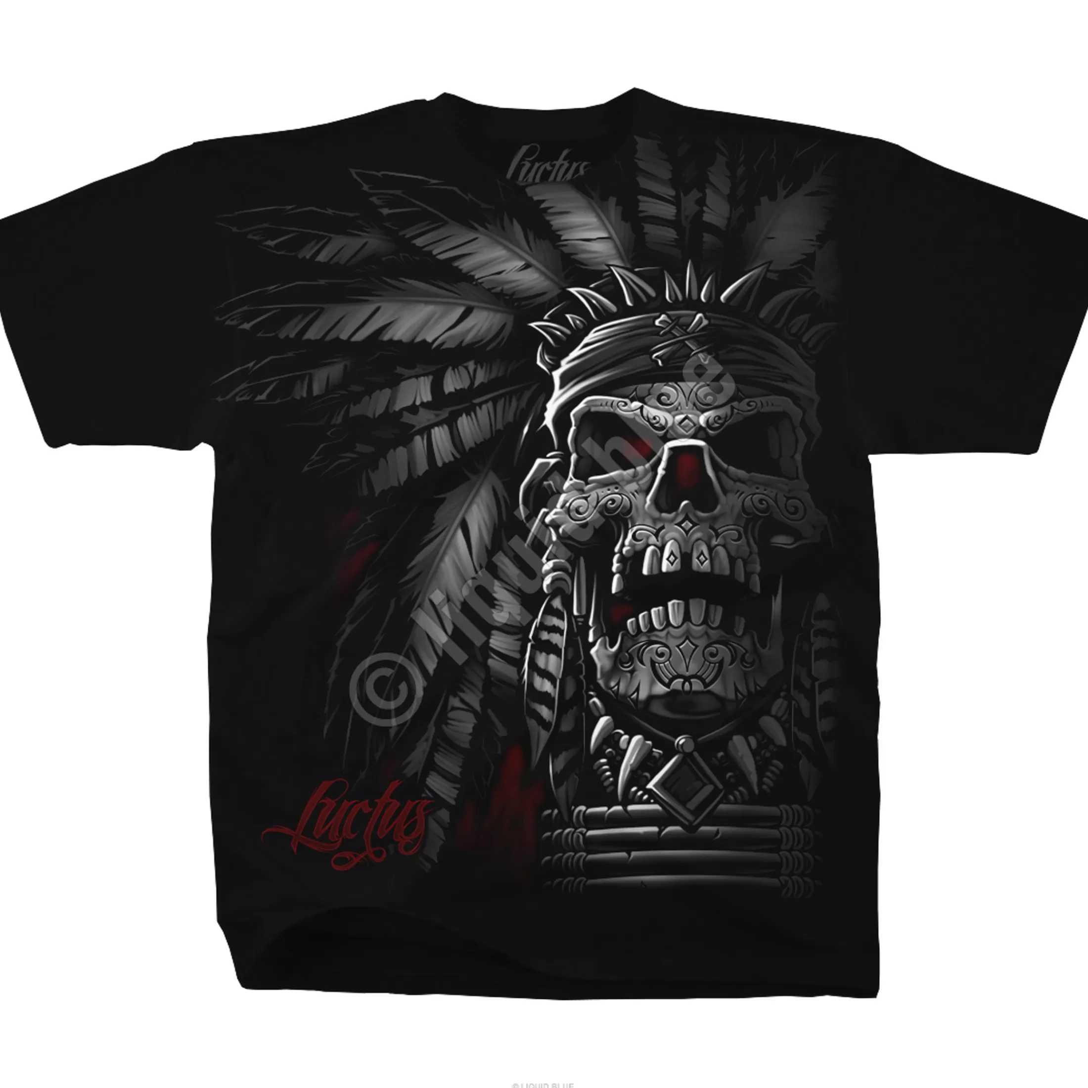 T-Shirt | Luctus<Liquid Blue Chief Skull Black T-Shirt