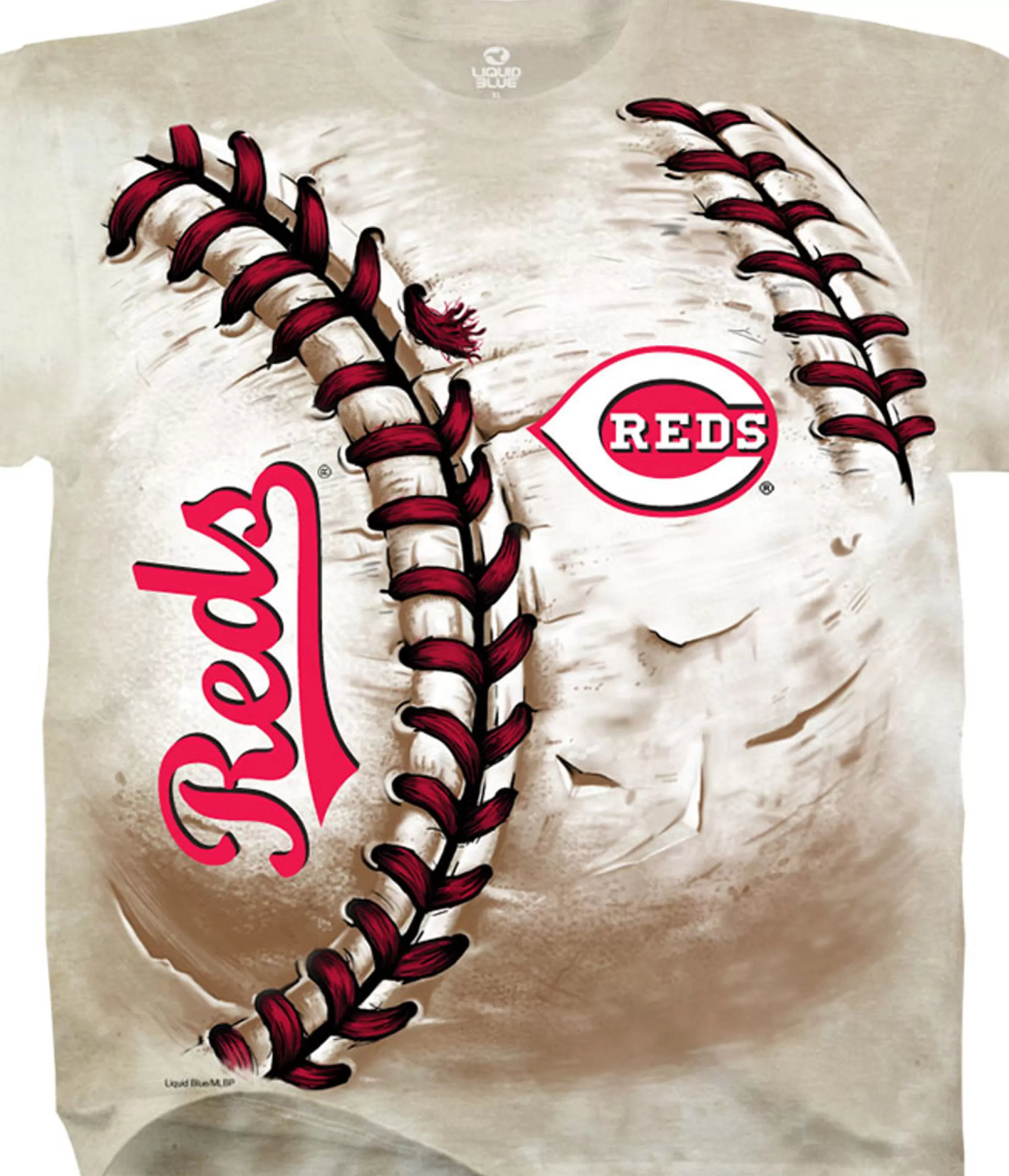 T-Shirt | Cincinnati Reds<Liquid Blue Cincinnati Reds Hardball Tie-Dye T-Shirt