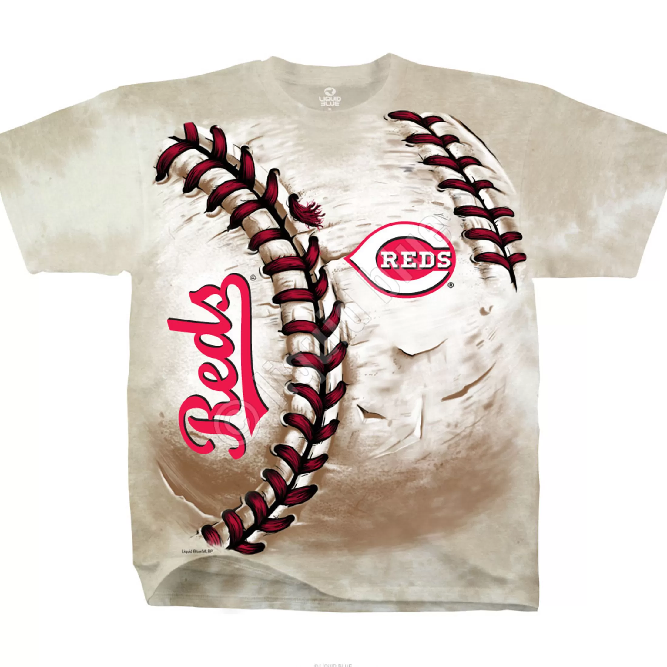 T-Shirt | Cincinnati Reds<Liquid Blue Cincinnati Reds Hardball Tie-Dye T-Shirt