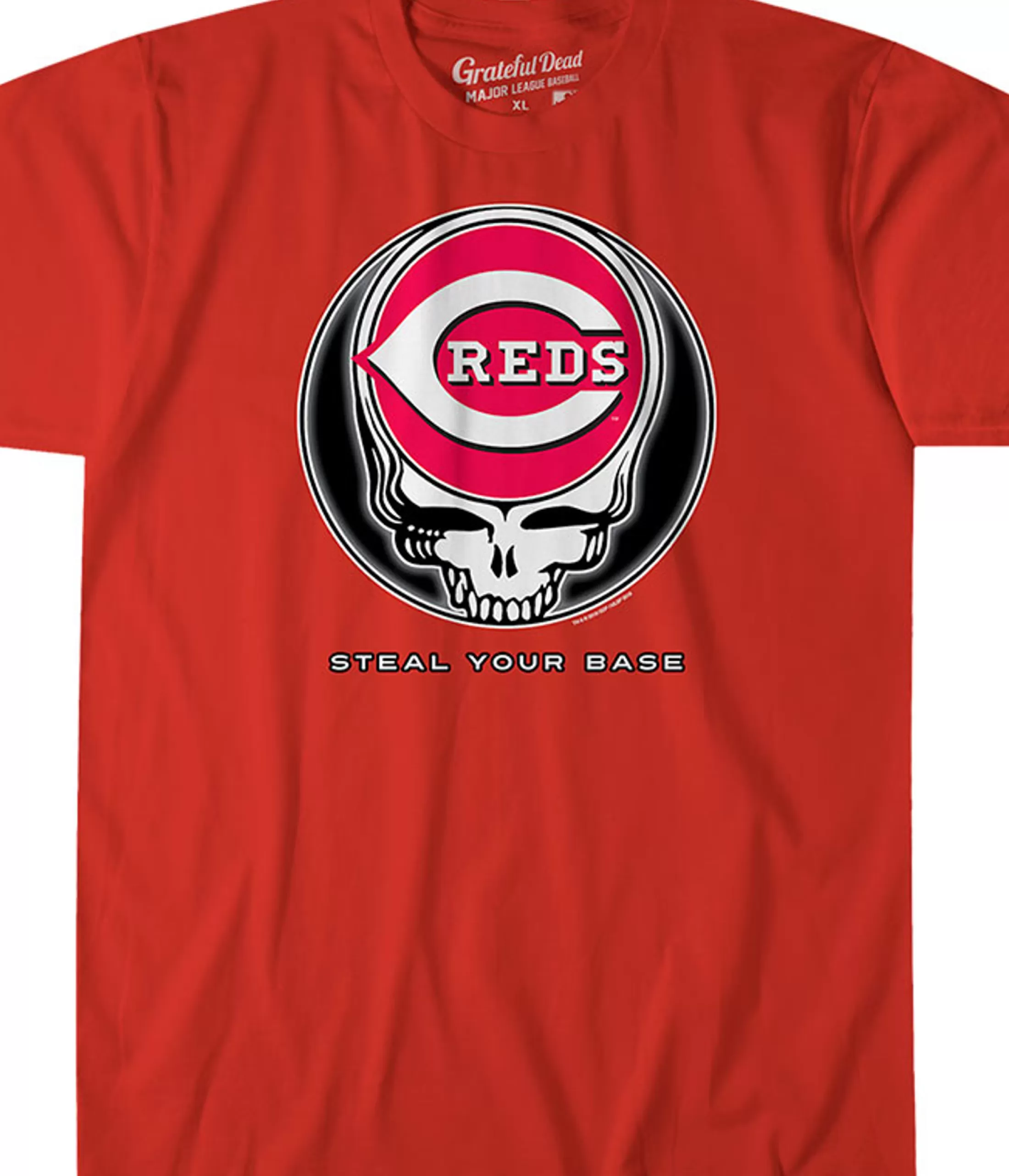 Athletic T-Shirt | Cincinnati Reds<Liquid Blue Cincinnati Reds Steal Your Base Red Athletic T-Shirt