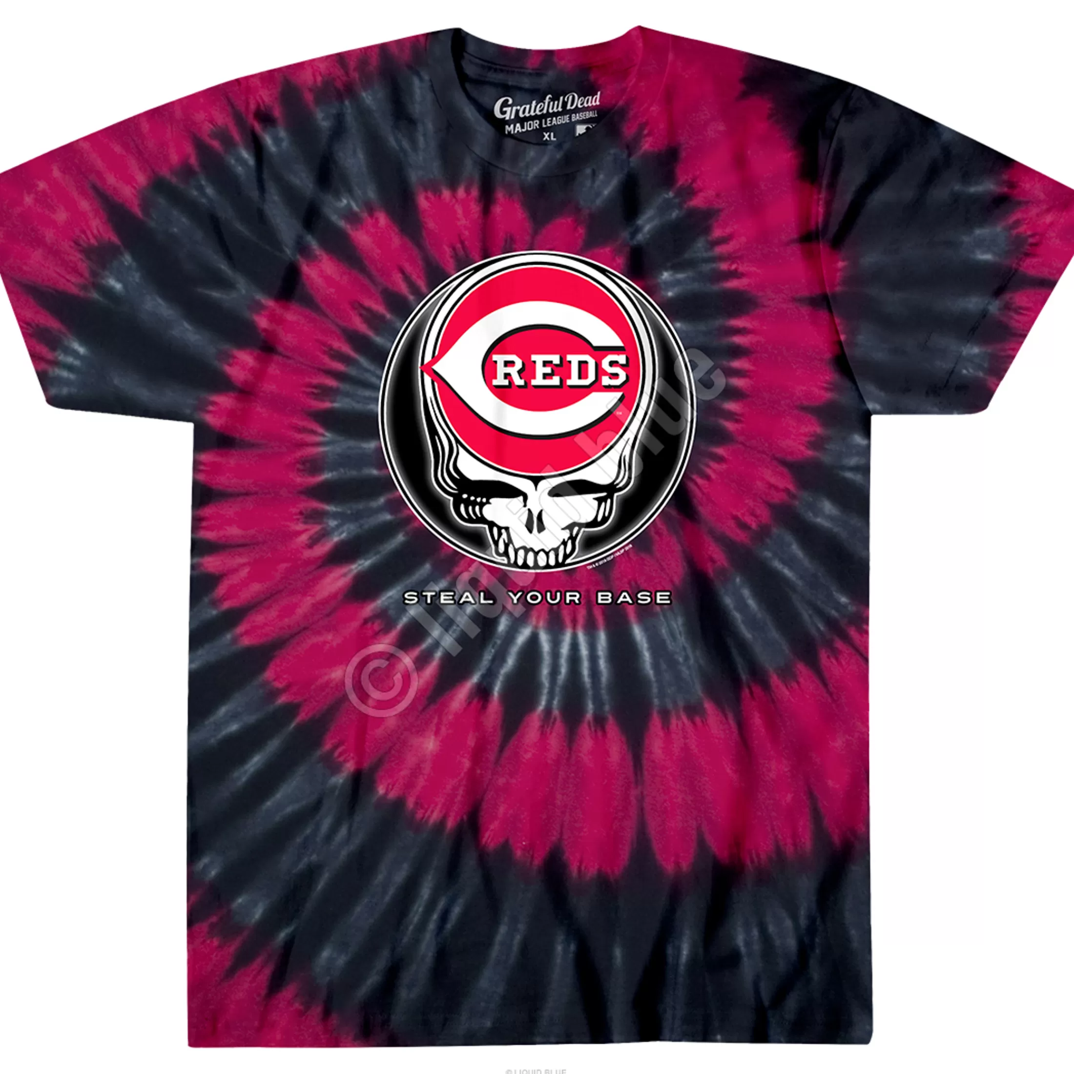 T-Shirt | Cincinnati Reds<Liquid Blue Cincinnati Reds Steal Your Base Tie-Dye T-Shirt