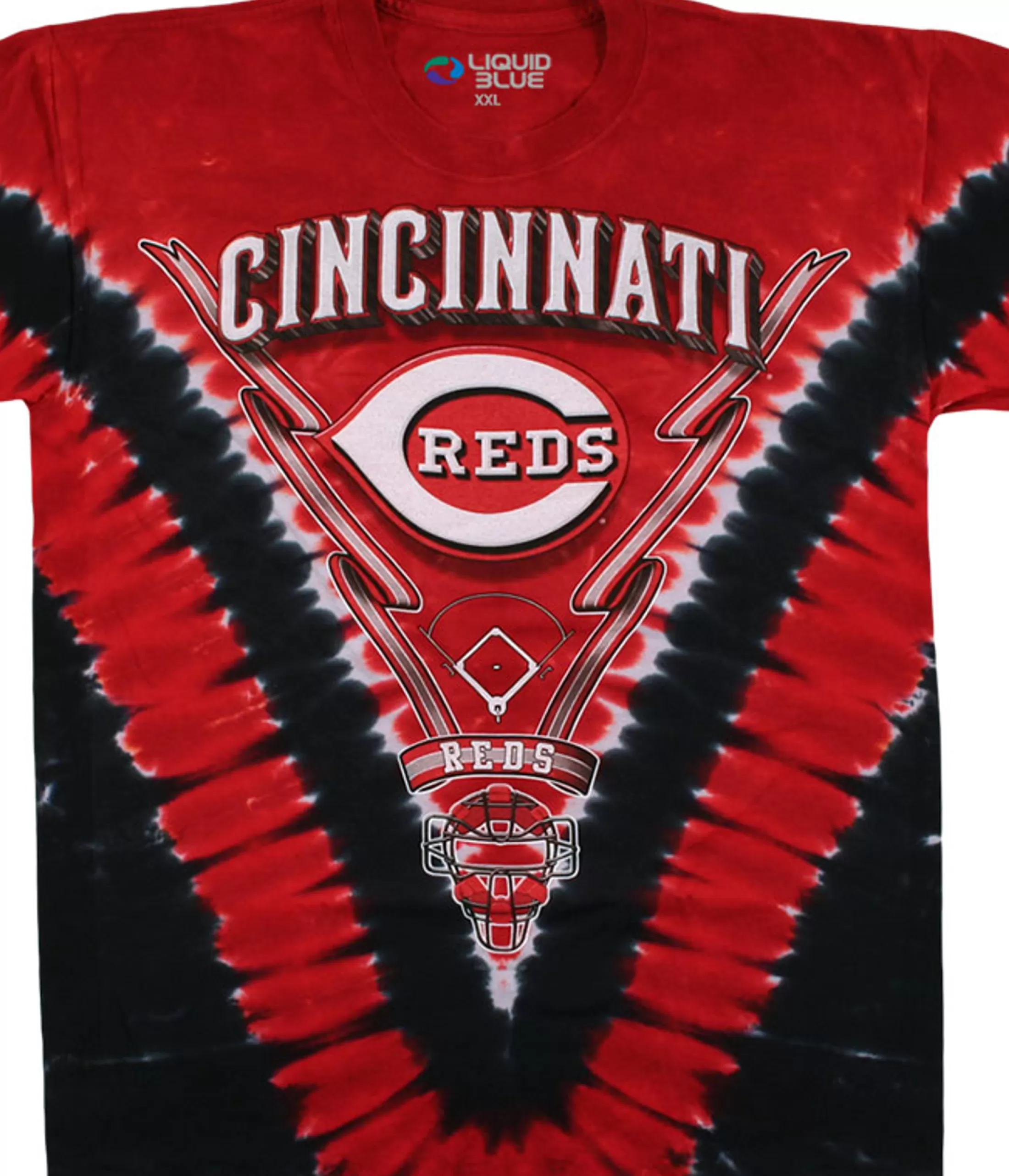 T-Shirt | Cincinnati Reds<Liquid Blue Cincinnati Reds V Tie-Dye T-Shirt