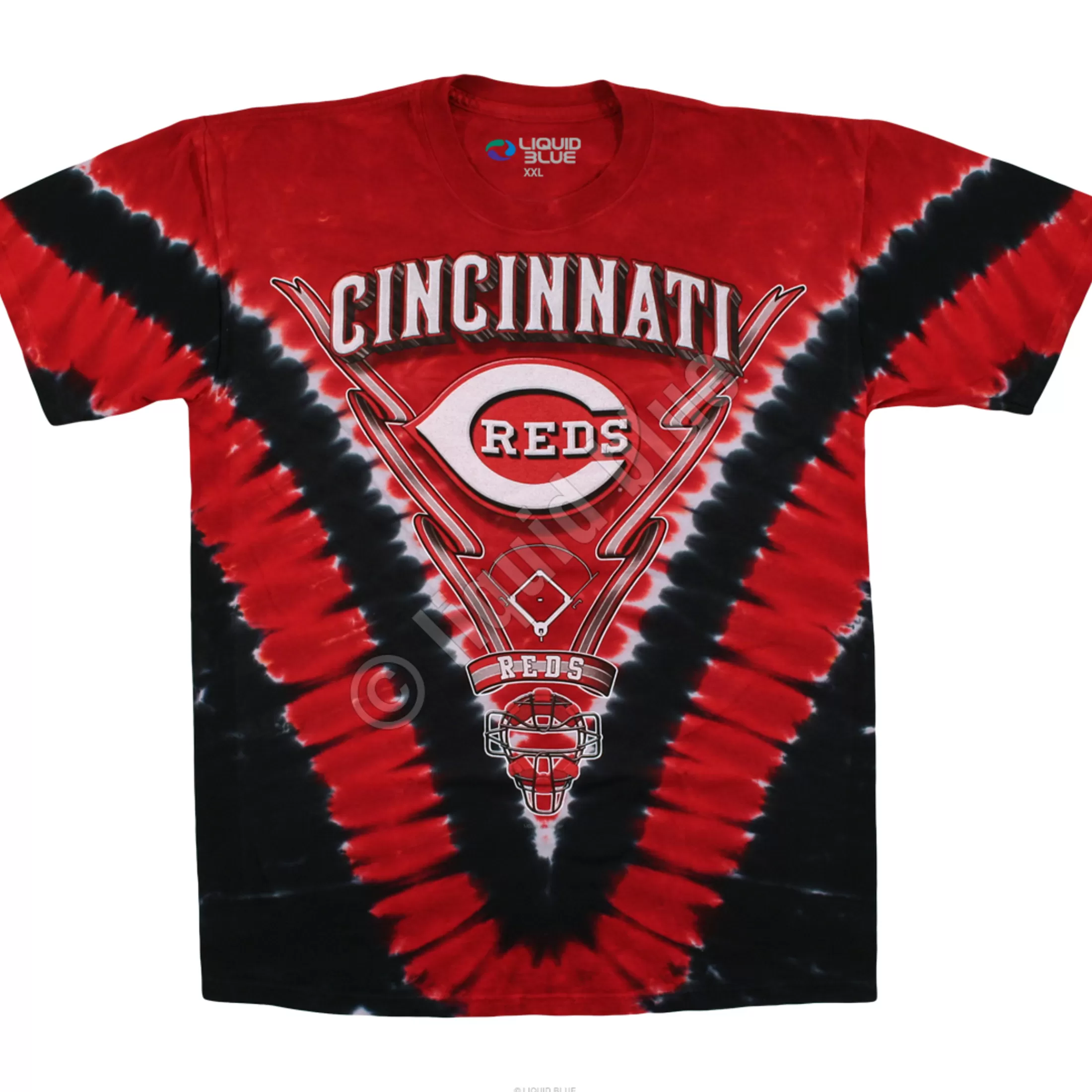 T-Shirt | Cincinnati Reds<Liquid Blue Cincinnati Reds V Tie-Dye T-Shirt