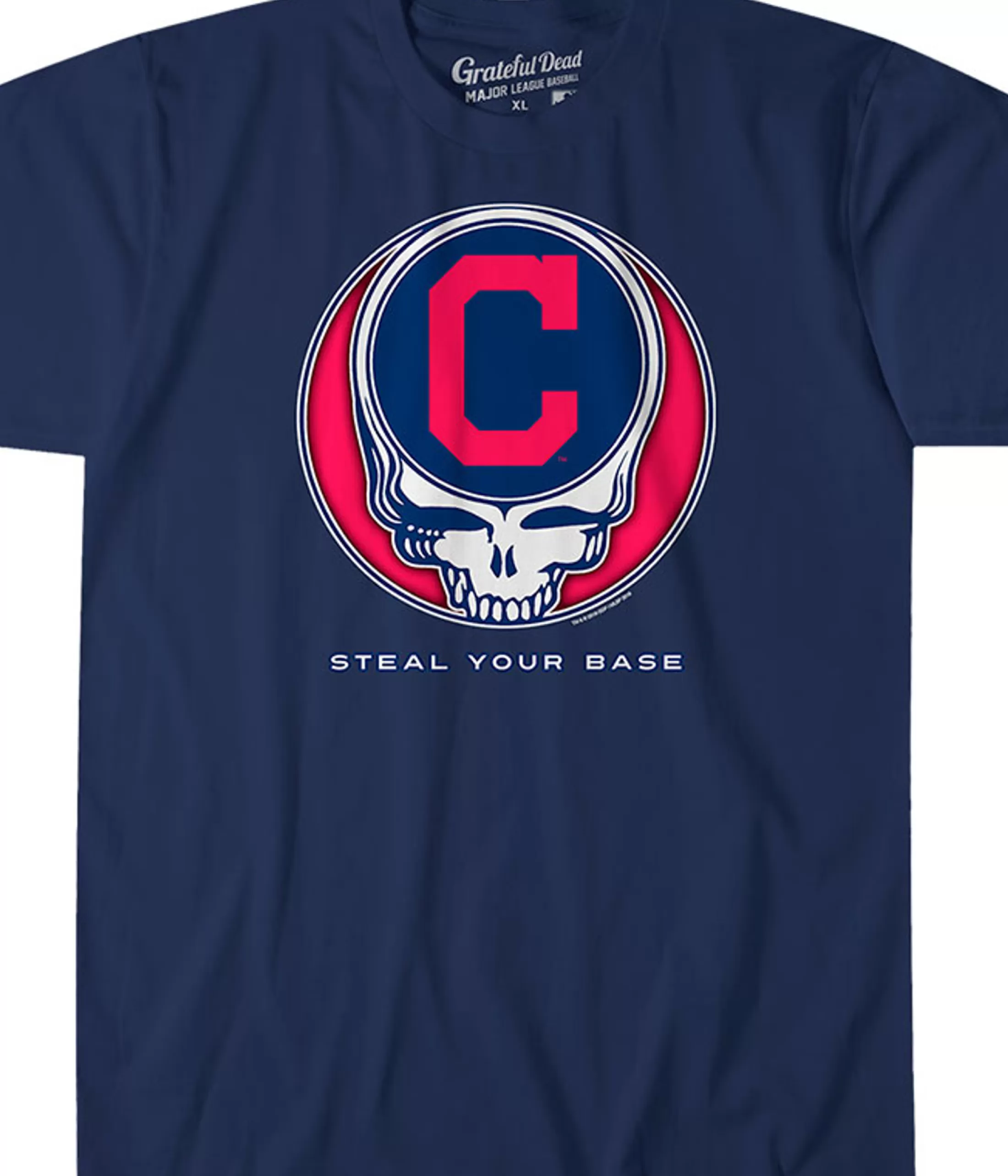 Athletic T-Shirt | Cleveland Guardians<Liquid Blue Cleveland Guardians Steal Your Base Navy Athletic T-Shirt