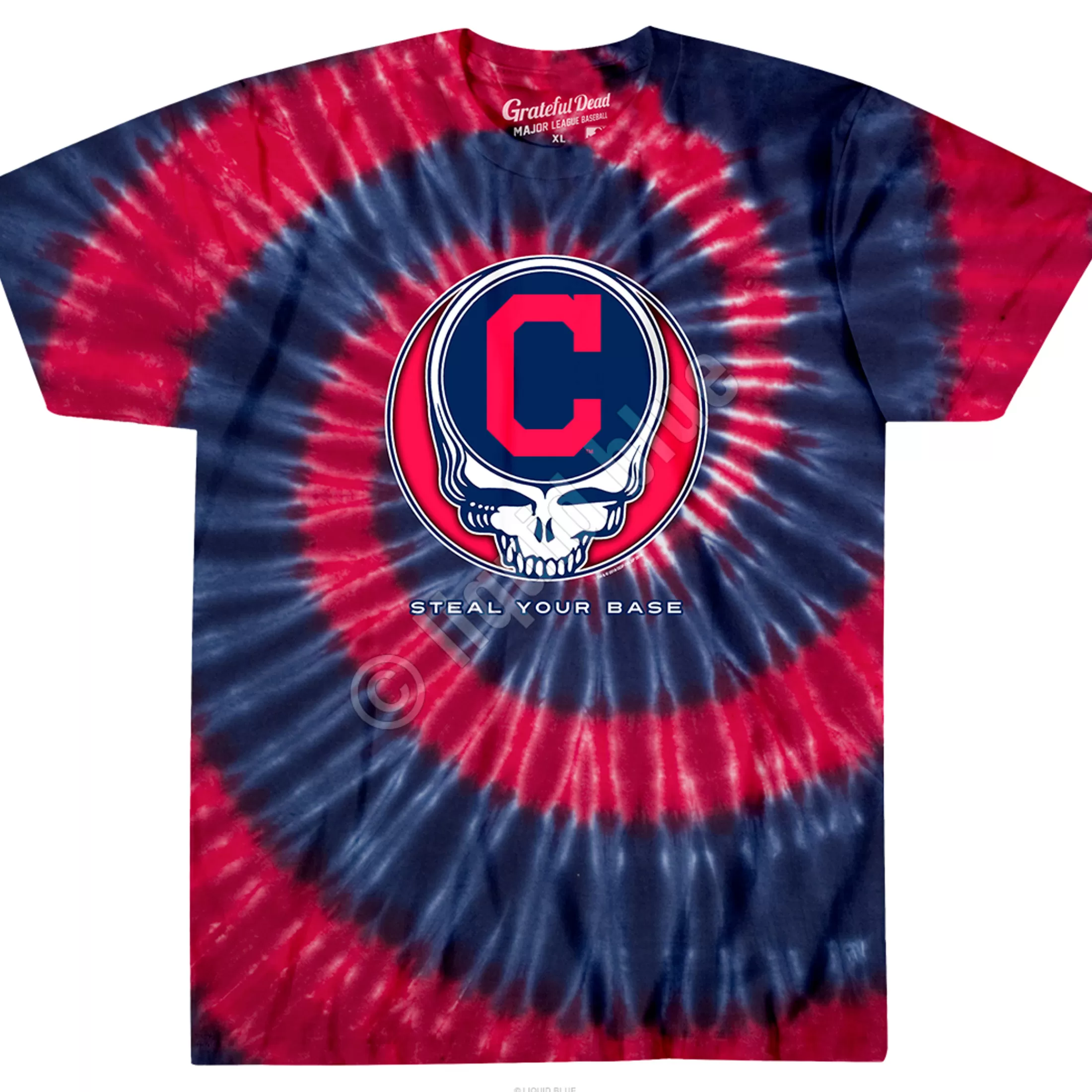 T-Shirt | Cleveland Guardians<Liquid Blue Cleveland Guardians Steal Your Base Tie-Dye T-Shirt