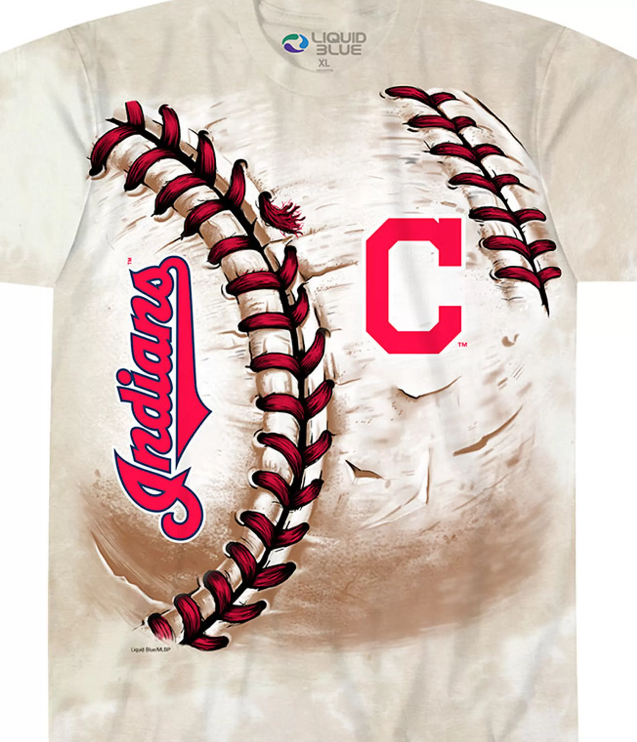 T-Shirt | Cleveland Guardians<Liquid Blue Cleveland Indians Hardball Tie-Dye T-Shirt