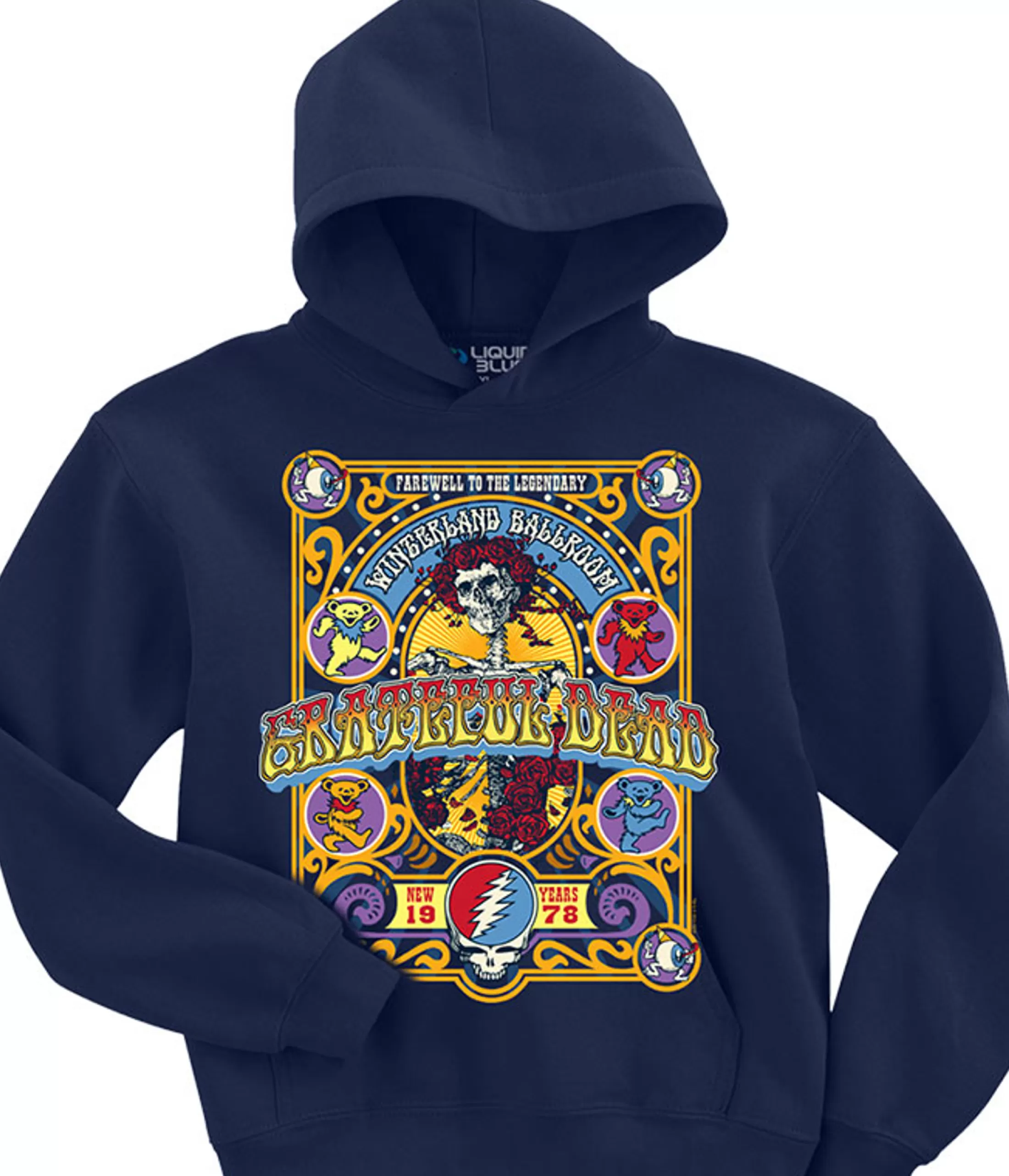 Hoodie | Grateful Dead<Liquid Blue Closing Of Winterland Navy Hoodie