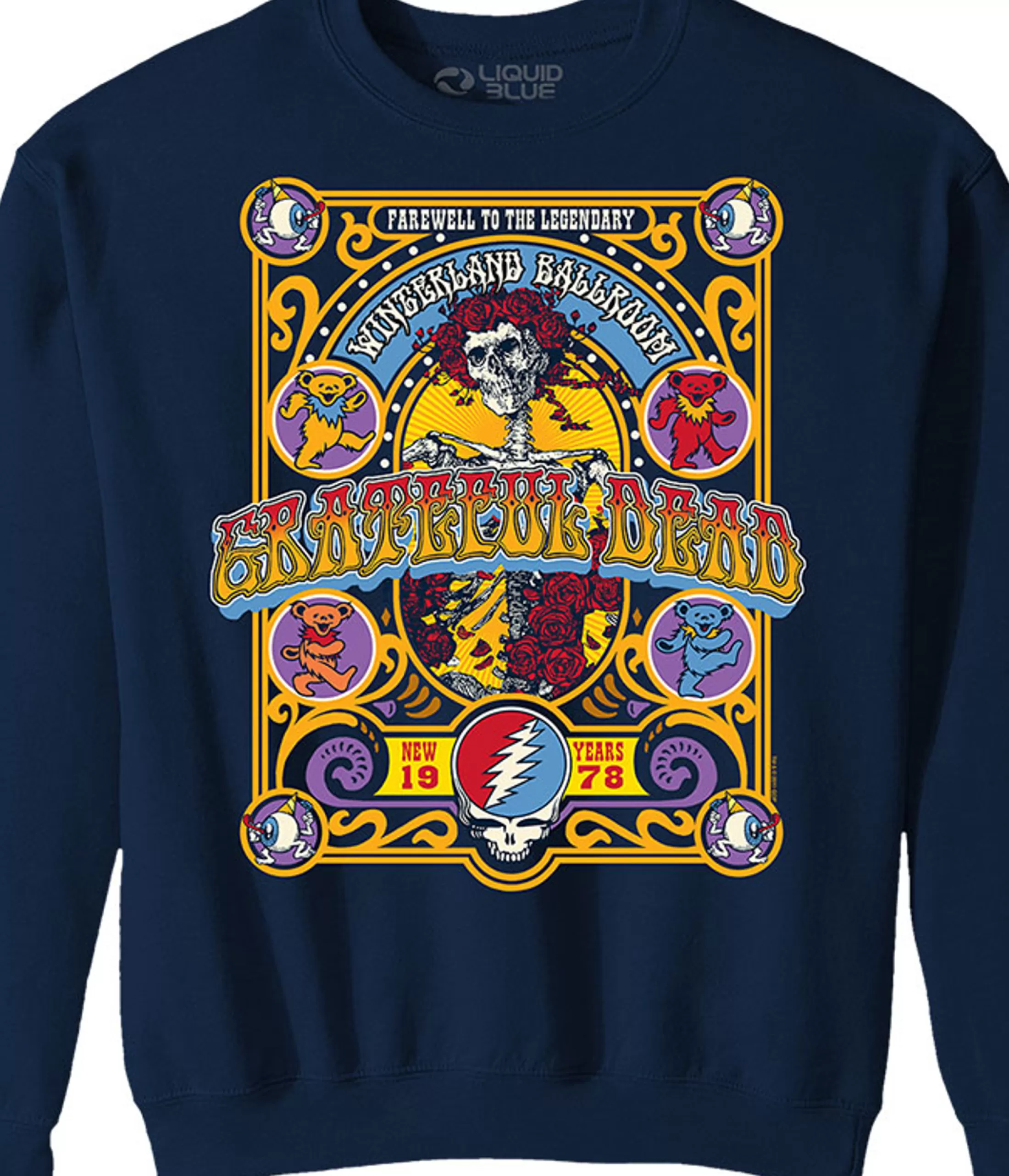 Sweatshirt | Grateful Dead<Liquid Blue Closing Of Winterland Navy Sweatshirt