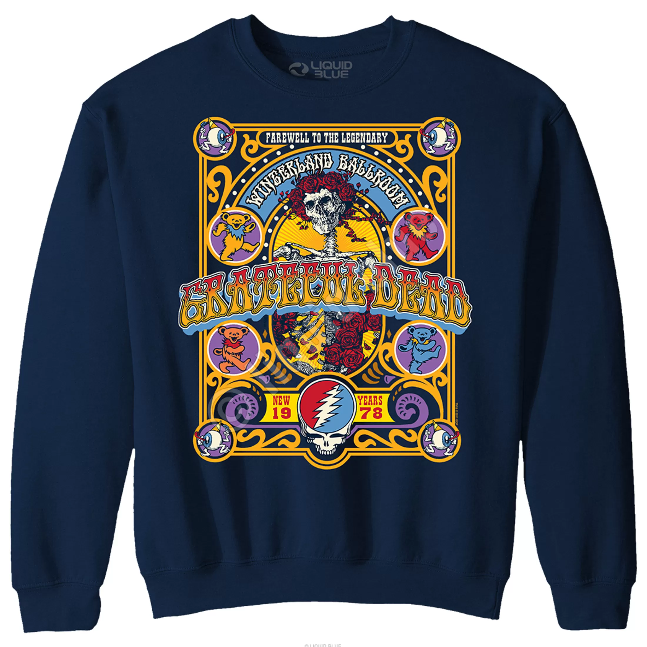 Sweatshirt | Grateful Dead<Liquid Blue Closing Of Winterland Navy Sweatshirt