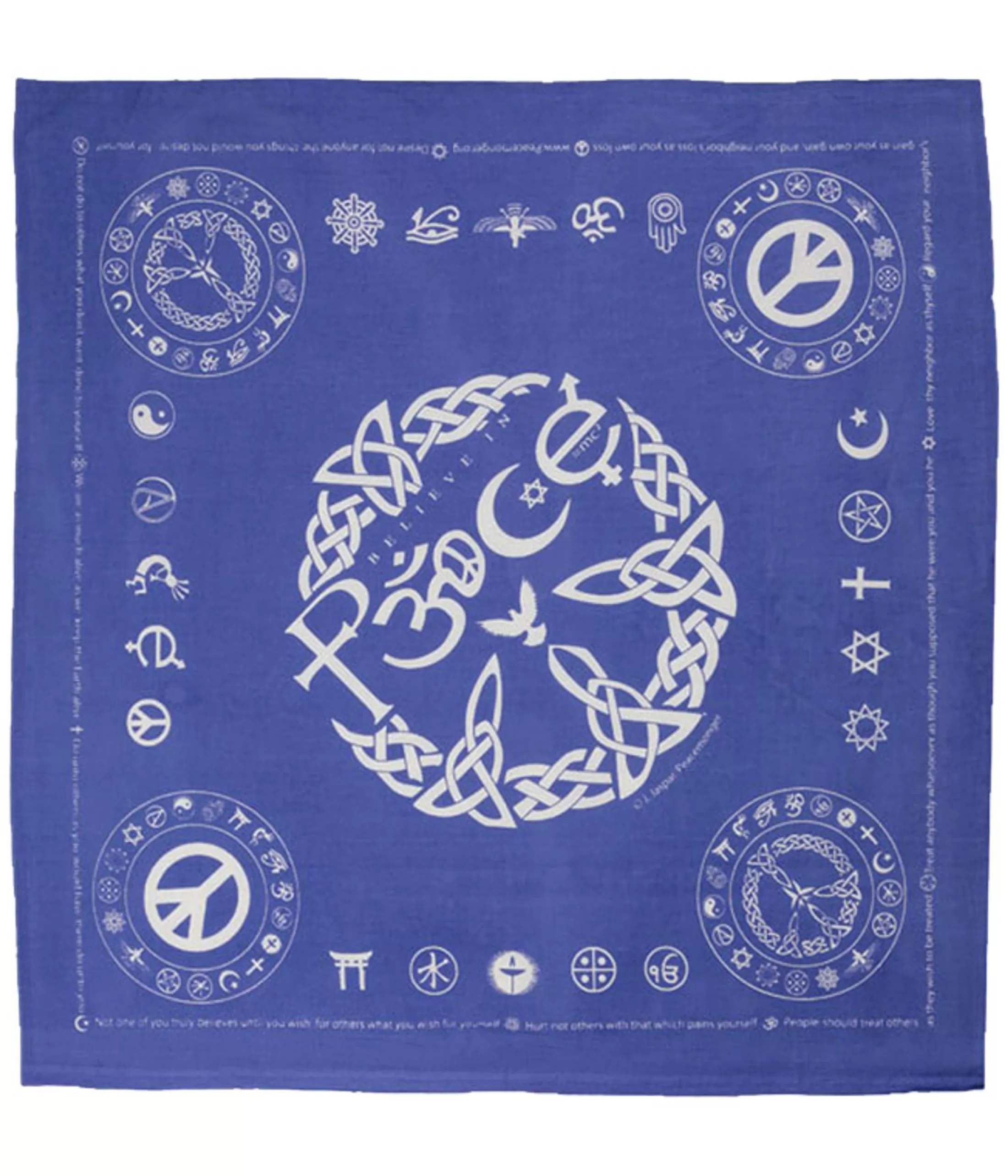 Bandanas | Liquid Blue<Liquid Blue Coexist Peace Blue Bandana