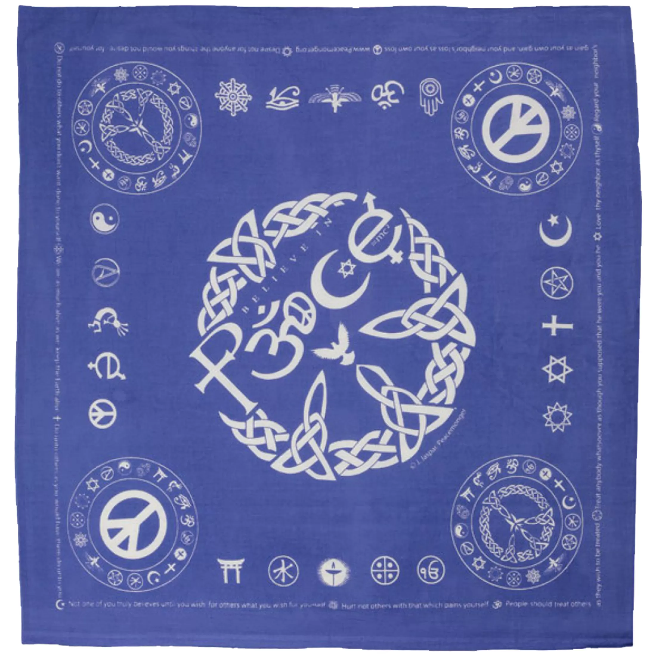 Bandanas | Liquid Blue<Liquid Blue Coexist Peace Blue Bandana