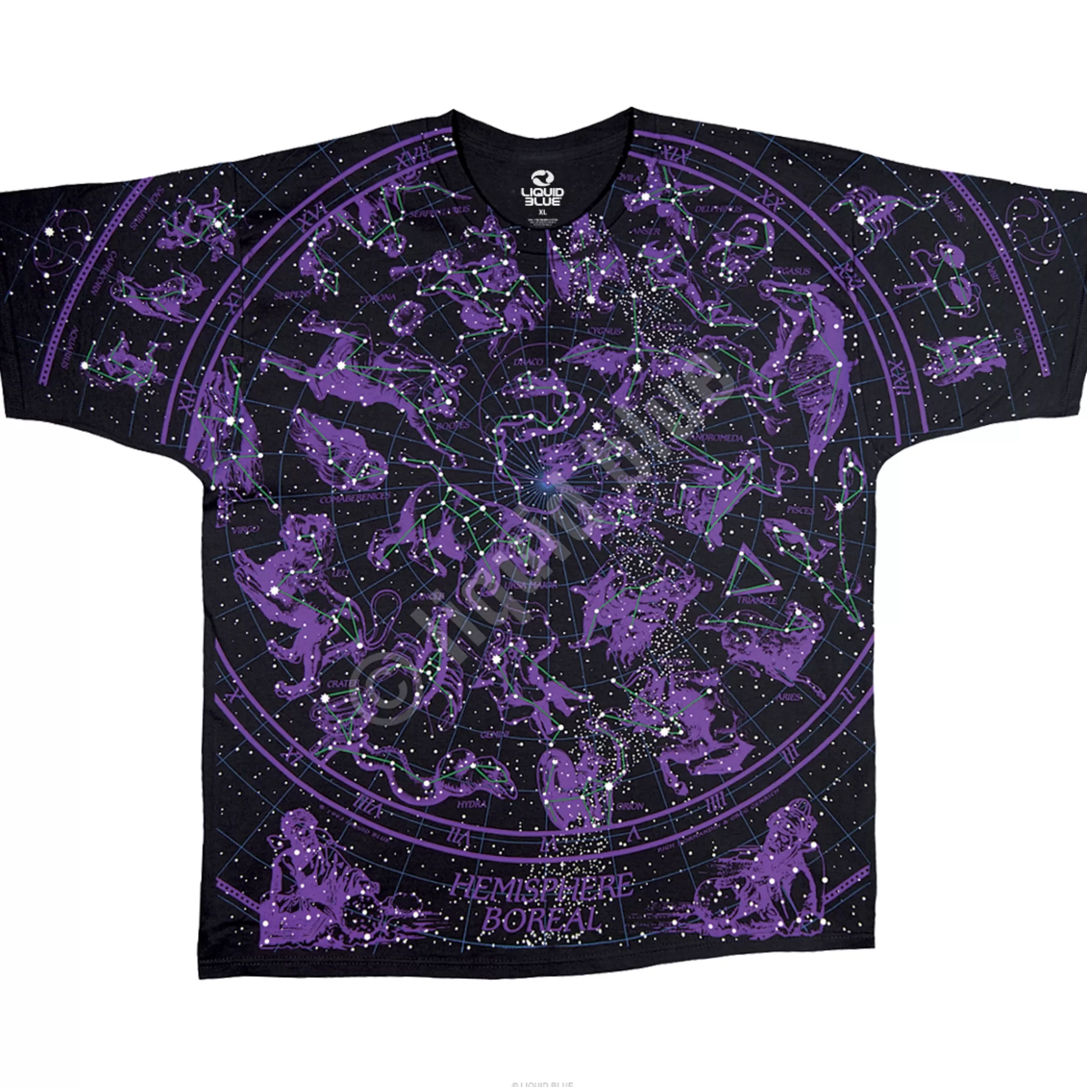 T-Shirt | Space<Liquid Blue Constellation Black T-Shirt