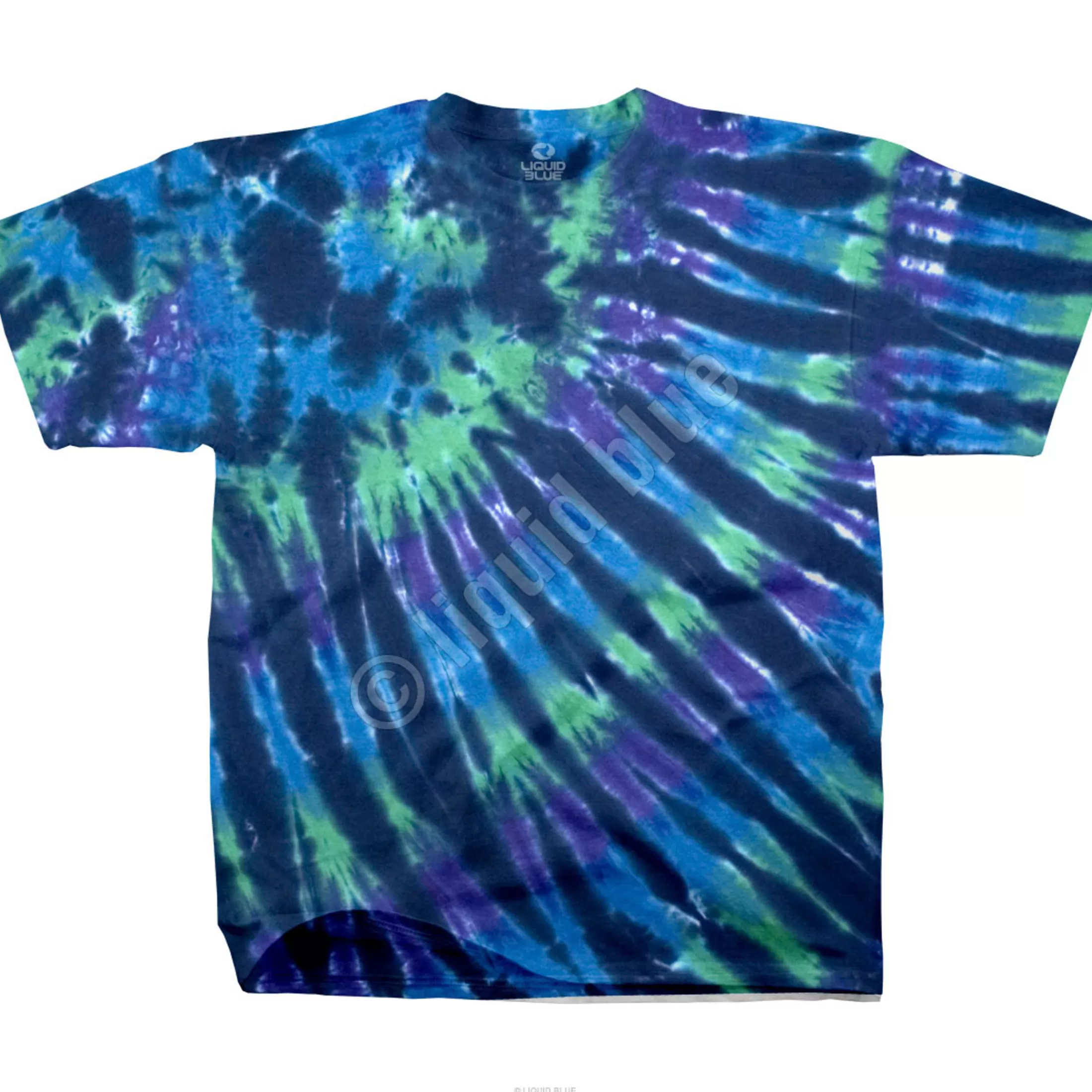 Unprinted Tie-Dyes | Unprinted Tie-Dye<Liquid Blue Cool Nebula Unprinted Tie-Dye T-Shirt