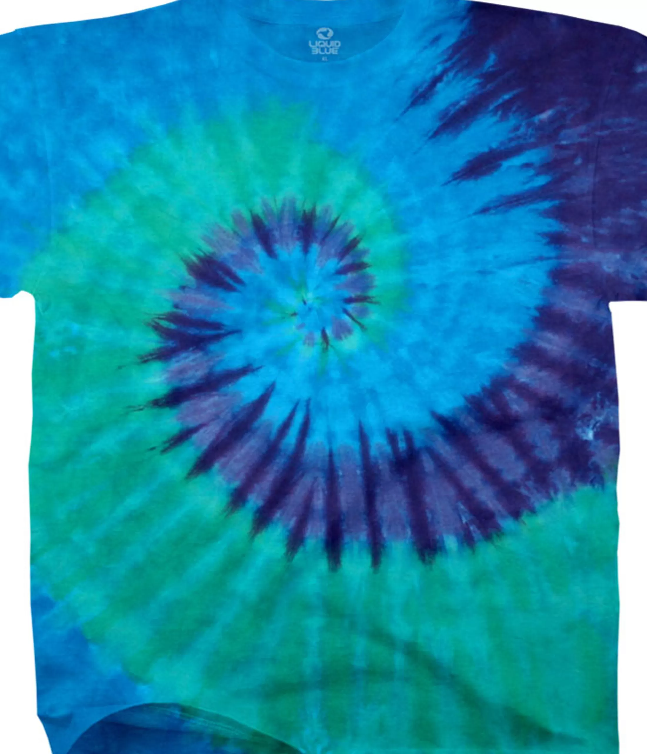 Unprinted Tie-Dyes | Unprinted Tie-Dye<Liquid Blue Cool Spiral Unprinted Tie-Dye T-Shirt