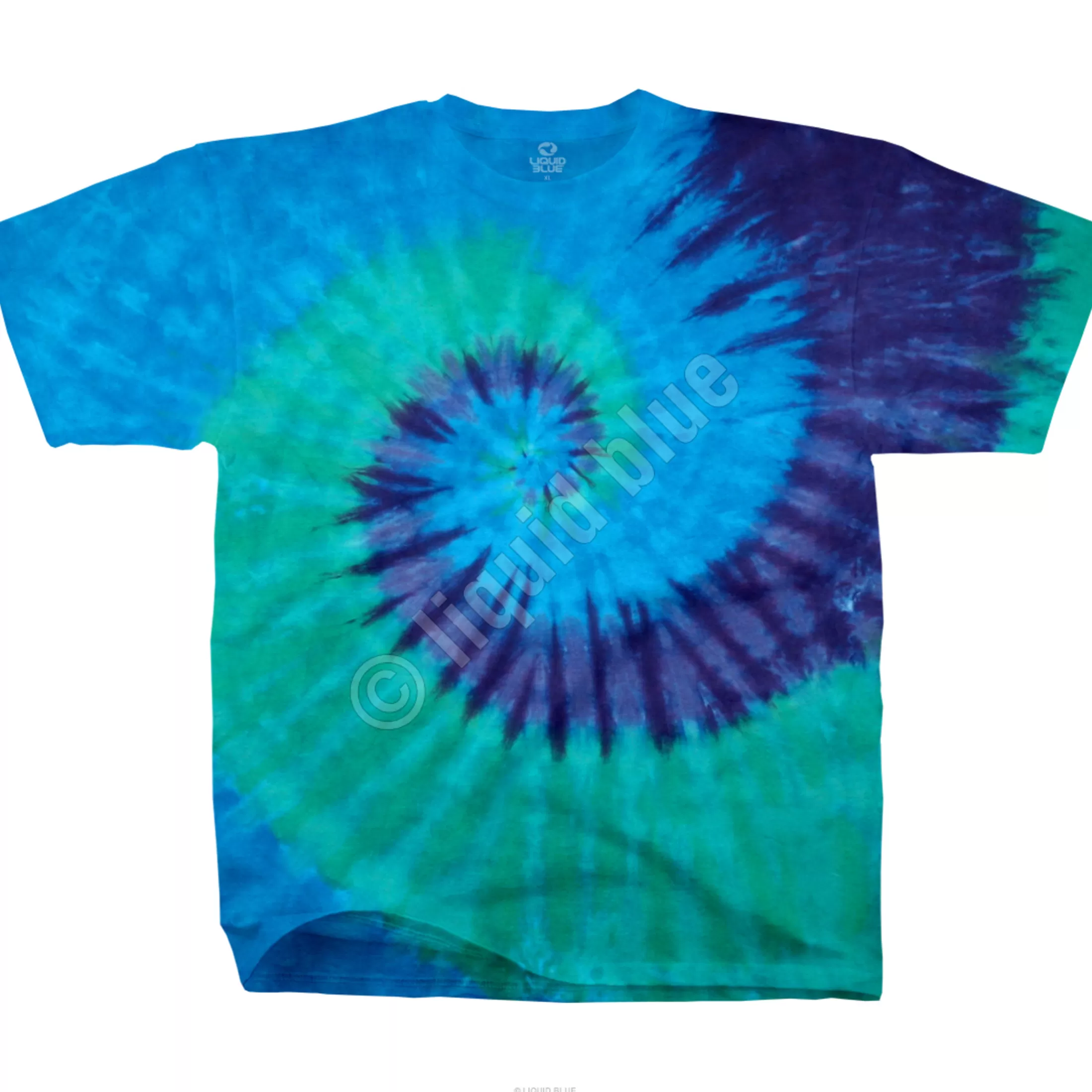 Unprinted Tie-Dyes | Youth<Liquid Blue Cool Spiral Youth Unprinted Tie-Dye T-Shirt