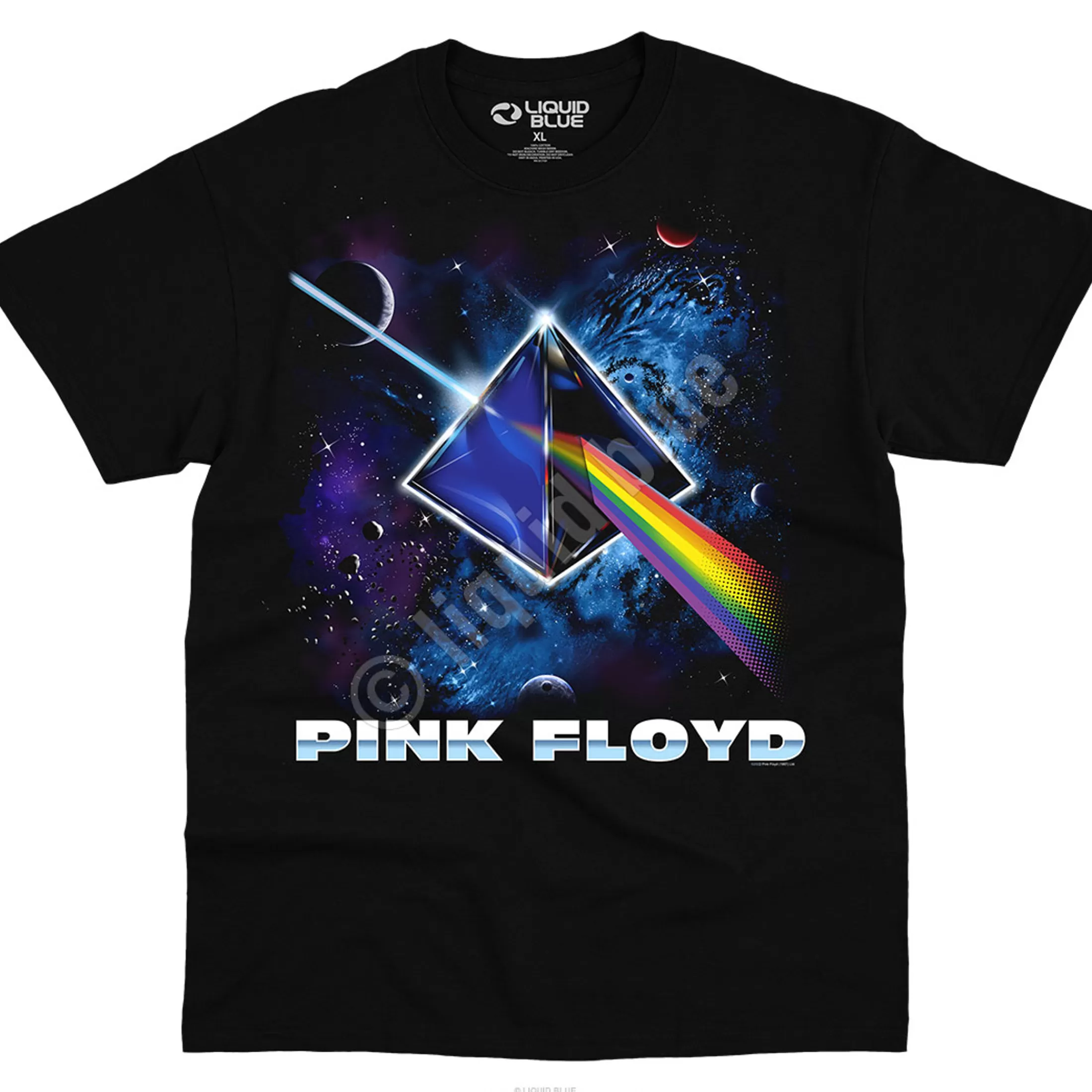 T-Shirt | Pink Floyd<Liquid Blue Cosmic Prism Black T-Shirt