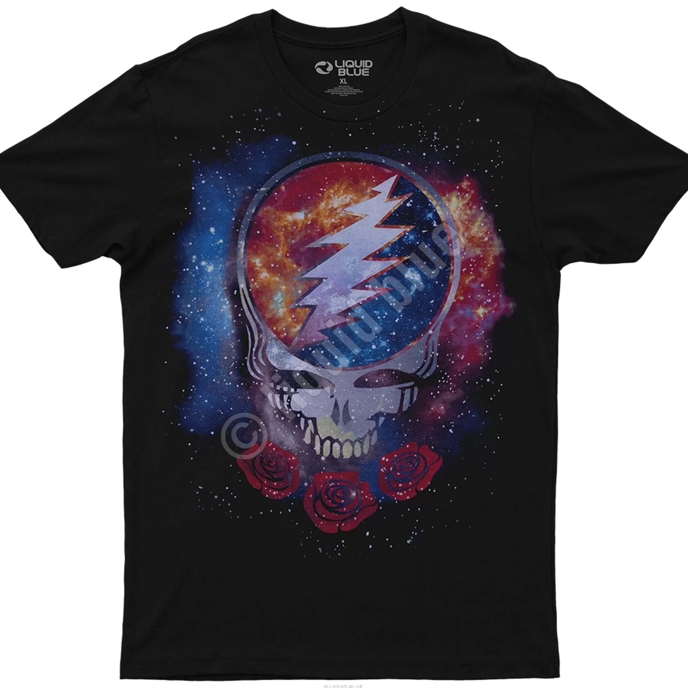 Athletic T-Shirt | Grateful Dead<Liquid Blue Cosmic Stealie Black Athletic T-Shirt