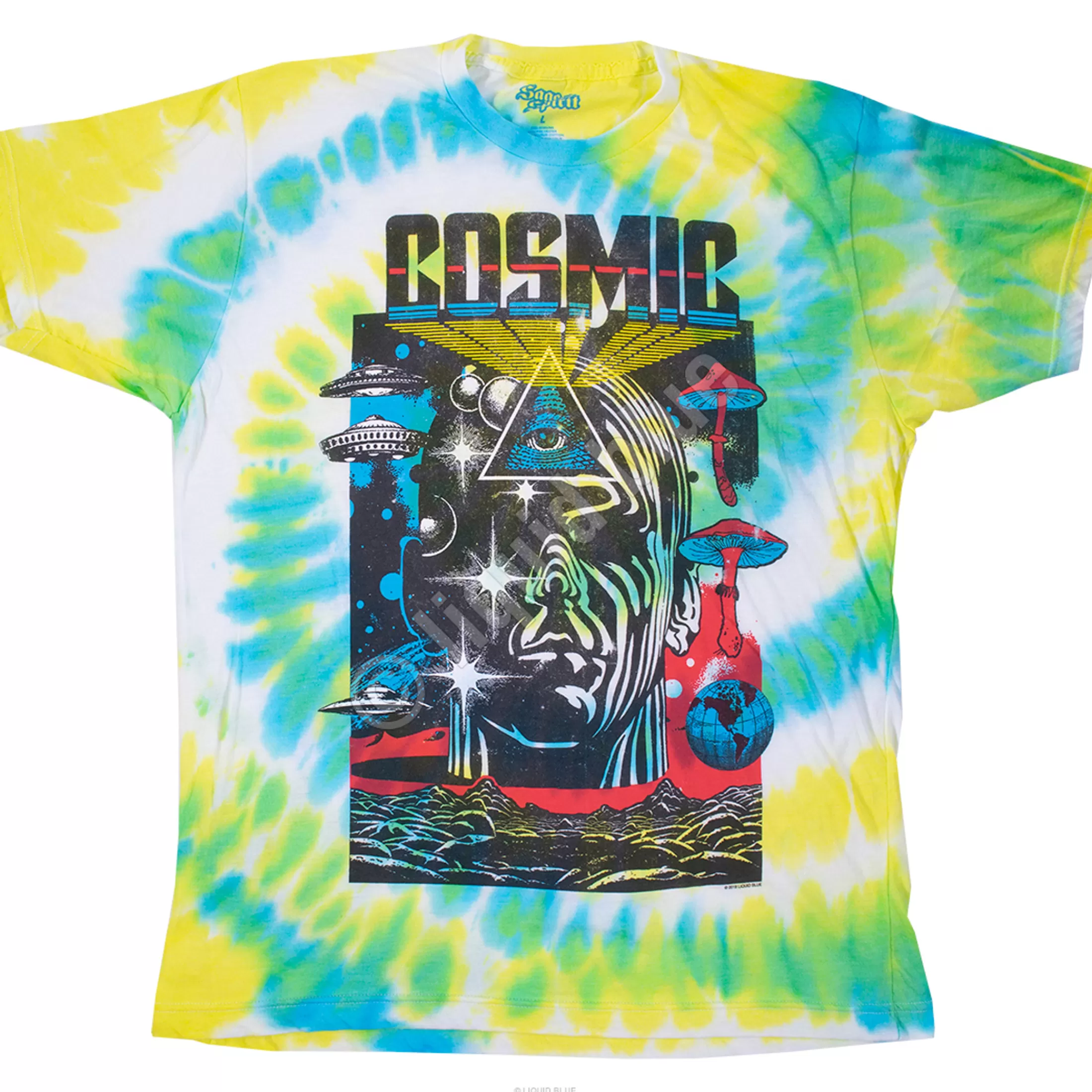 T-Shirt | Light Fantasy<Liquid Blue Cosmic Tie-Dye T-Shirt