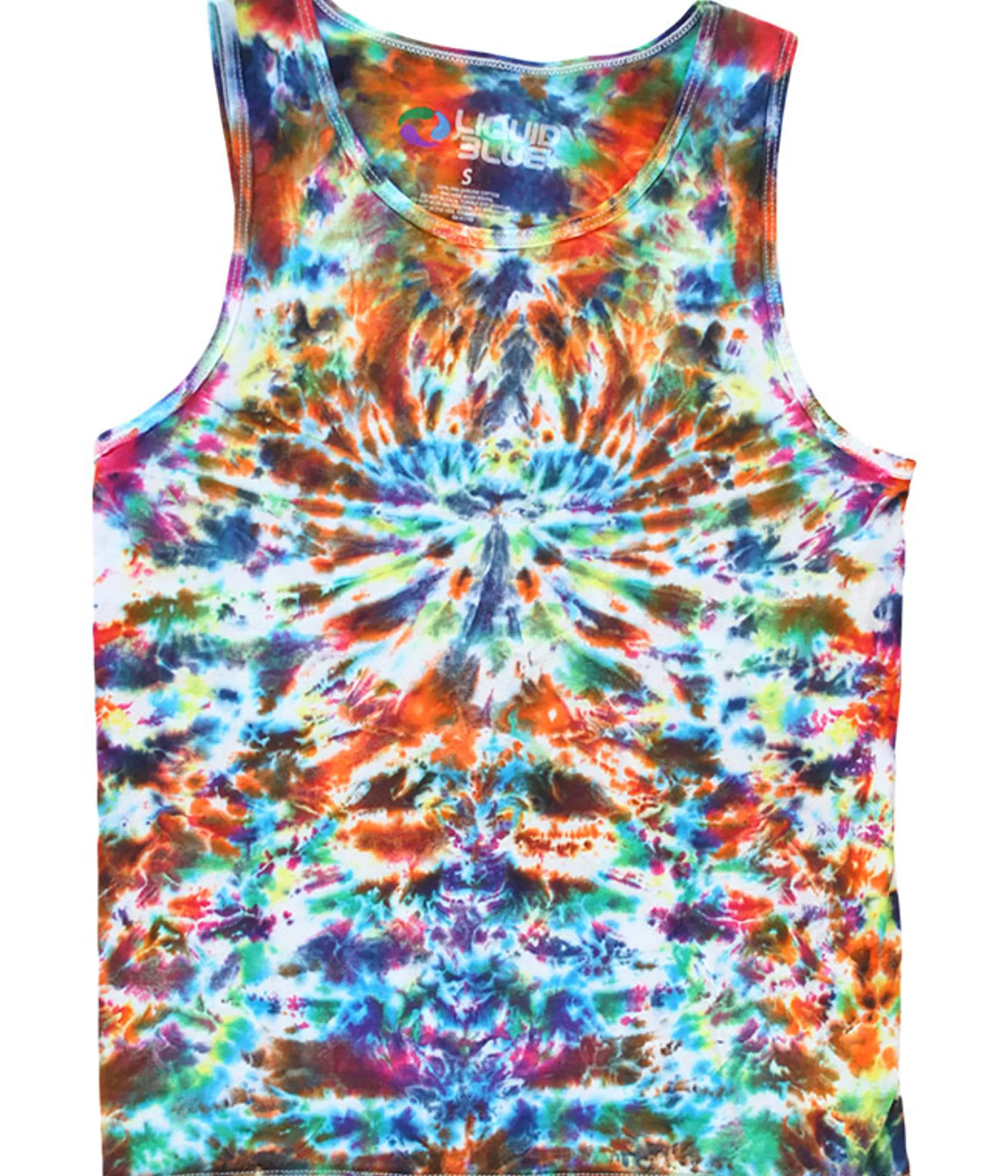 Unprinted Tie-Dyes | Unprinted Tie-Dye<Liquid Blue Crazy Krinkle Unprinted Tie-Dye Tank Top T-Shirt