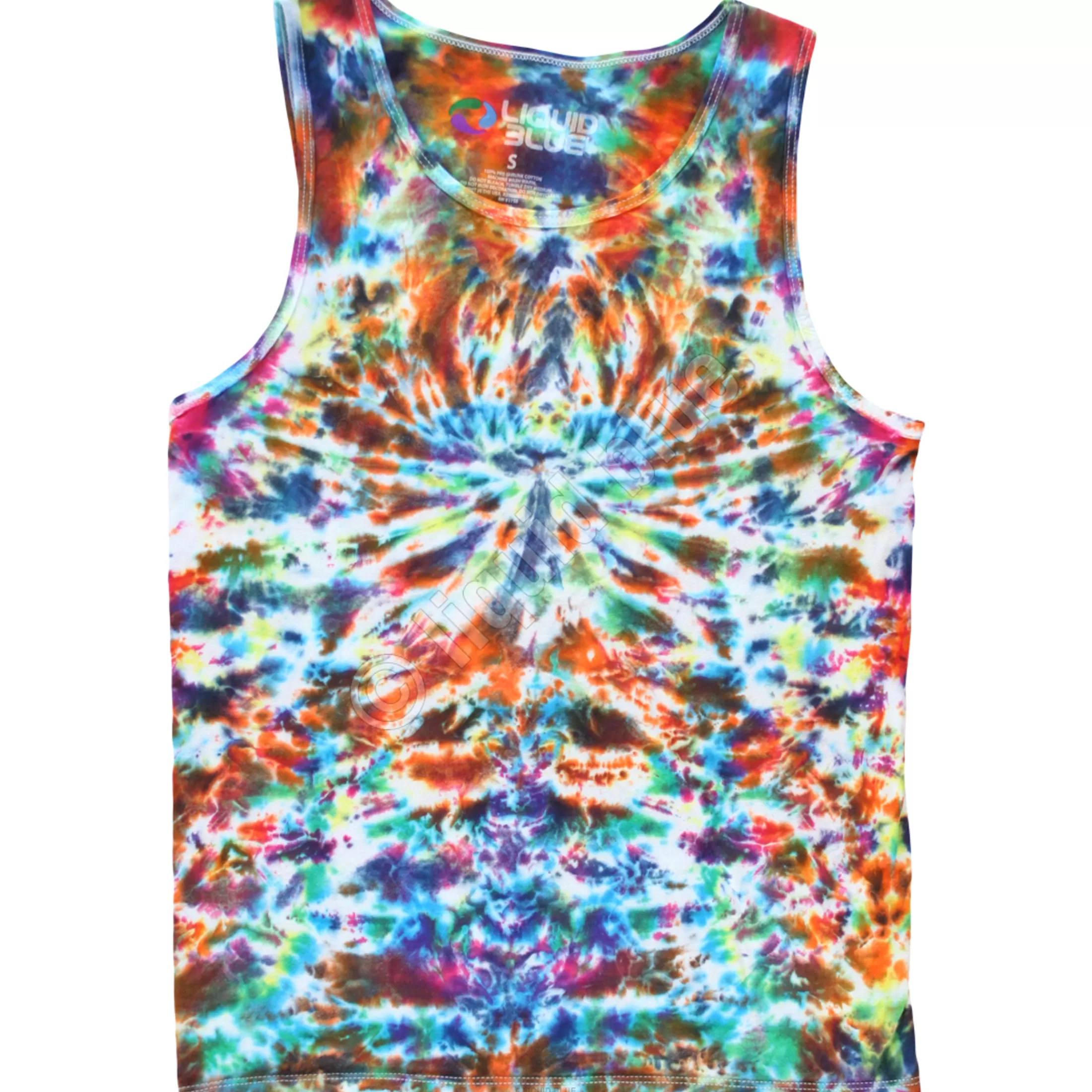 Unprinted Tie-Dyes | Unprinted Tie-Dye<Liquid Blue Crazy Krinkle Unprinted Tie-Dye Tank Top T-Shirt