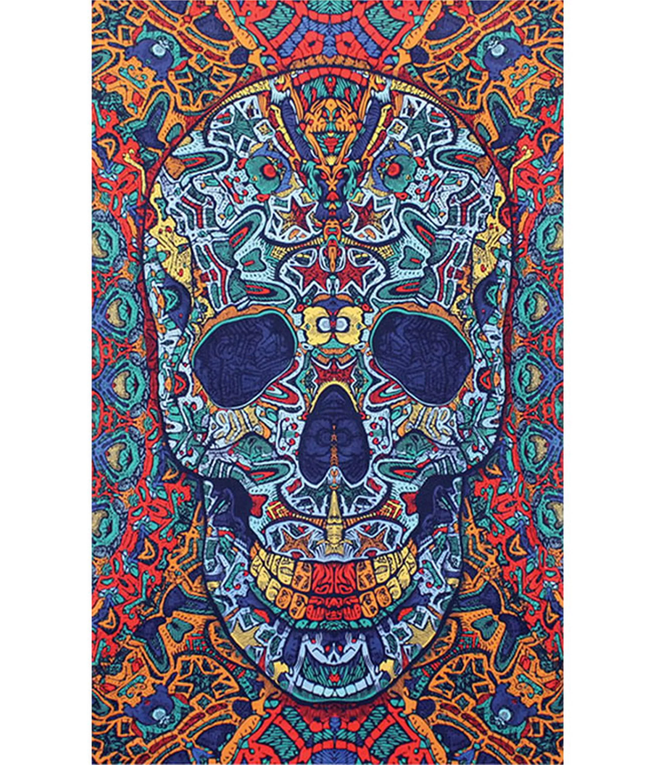 Skulls<Liquid Blue 3D Skull Tapestry