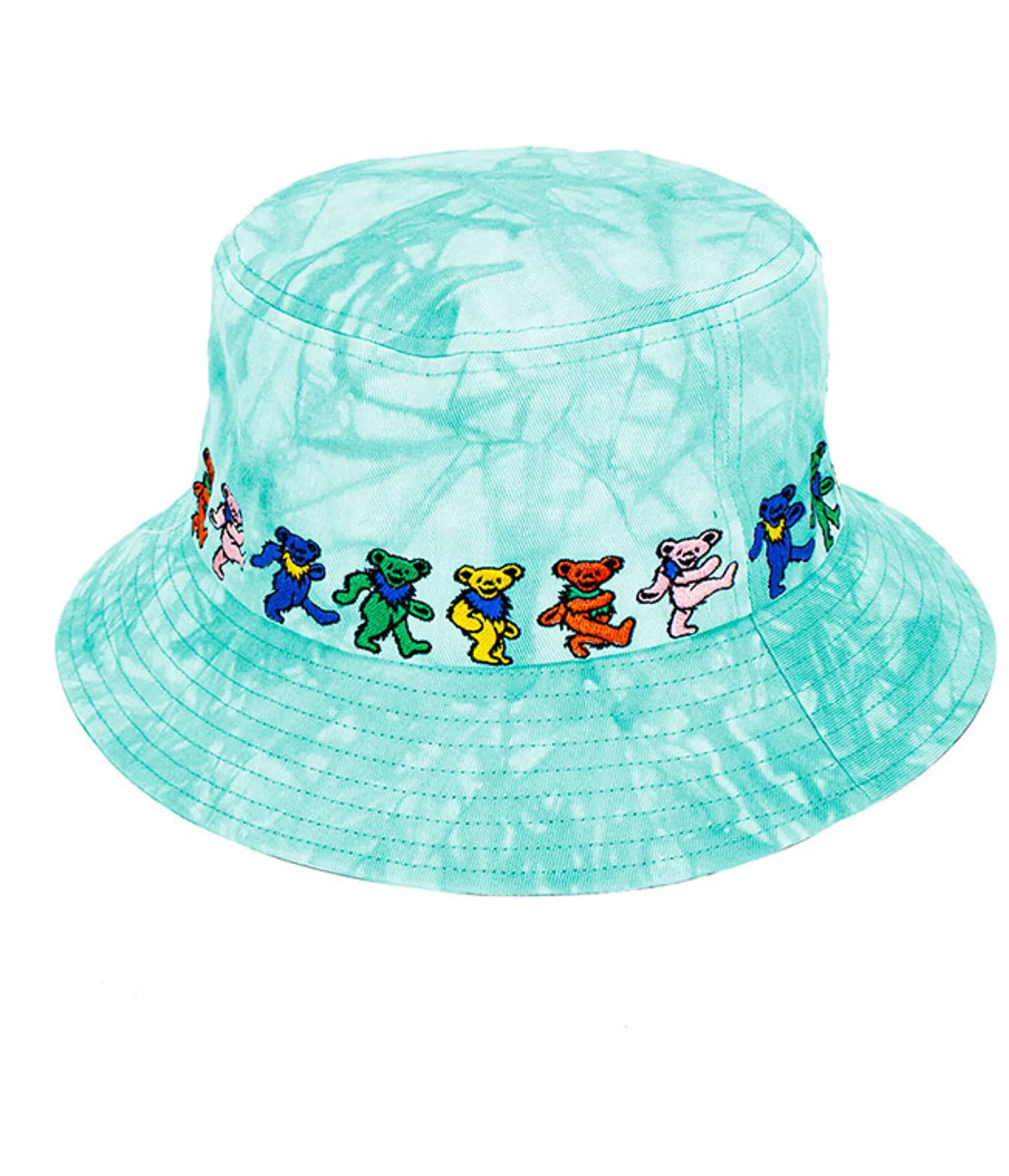 Hats | Grateful Dead<Liquid Blue Dancin Bear Tie-Dye Green Bucket Hat