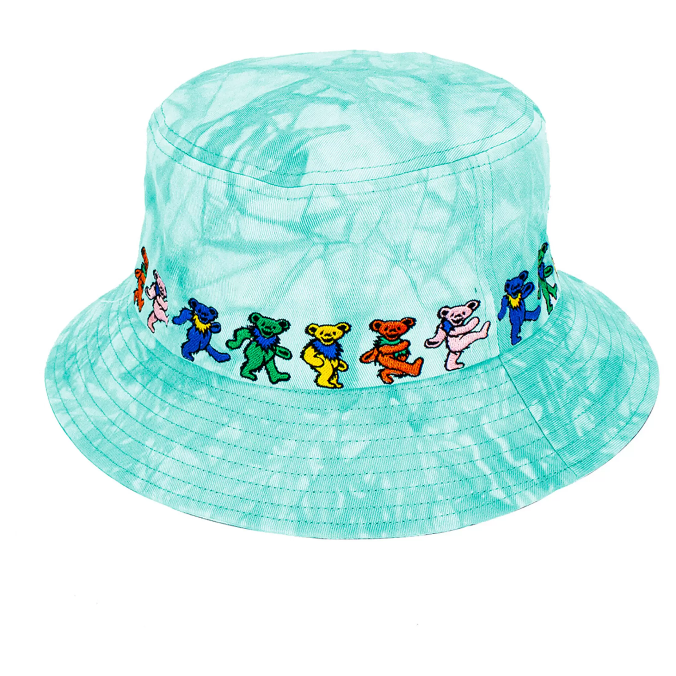 Hats | Grateful Dead<Liquid Blue Dancin Bear Tie-Dye Green Bucket Hat