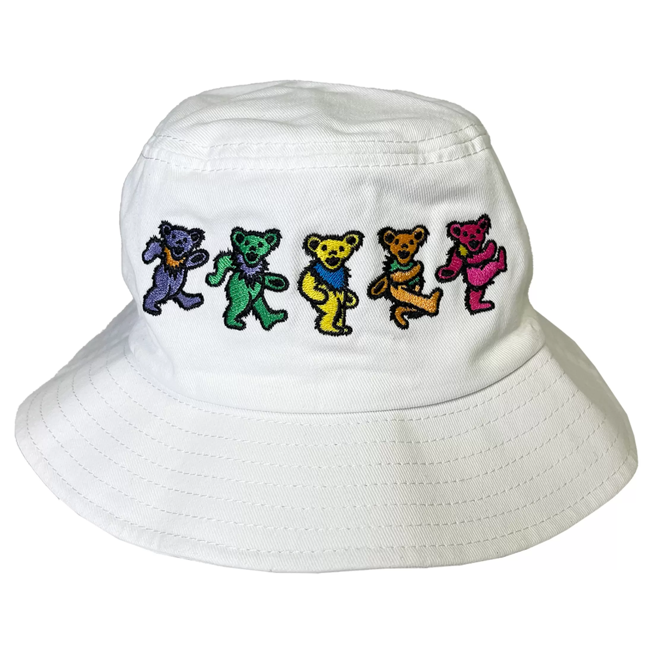 Hats | Grateful Dead<Liquid Blue Dancin Bear White Bucket Hat